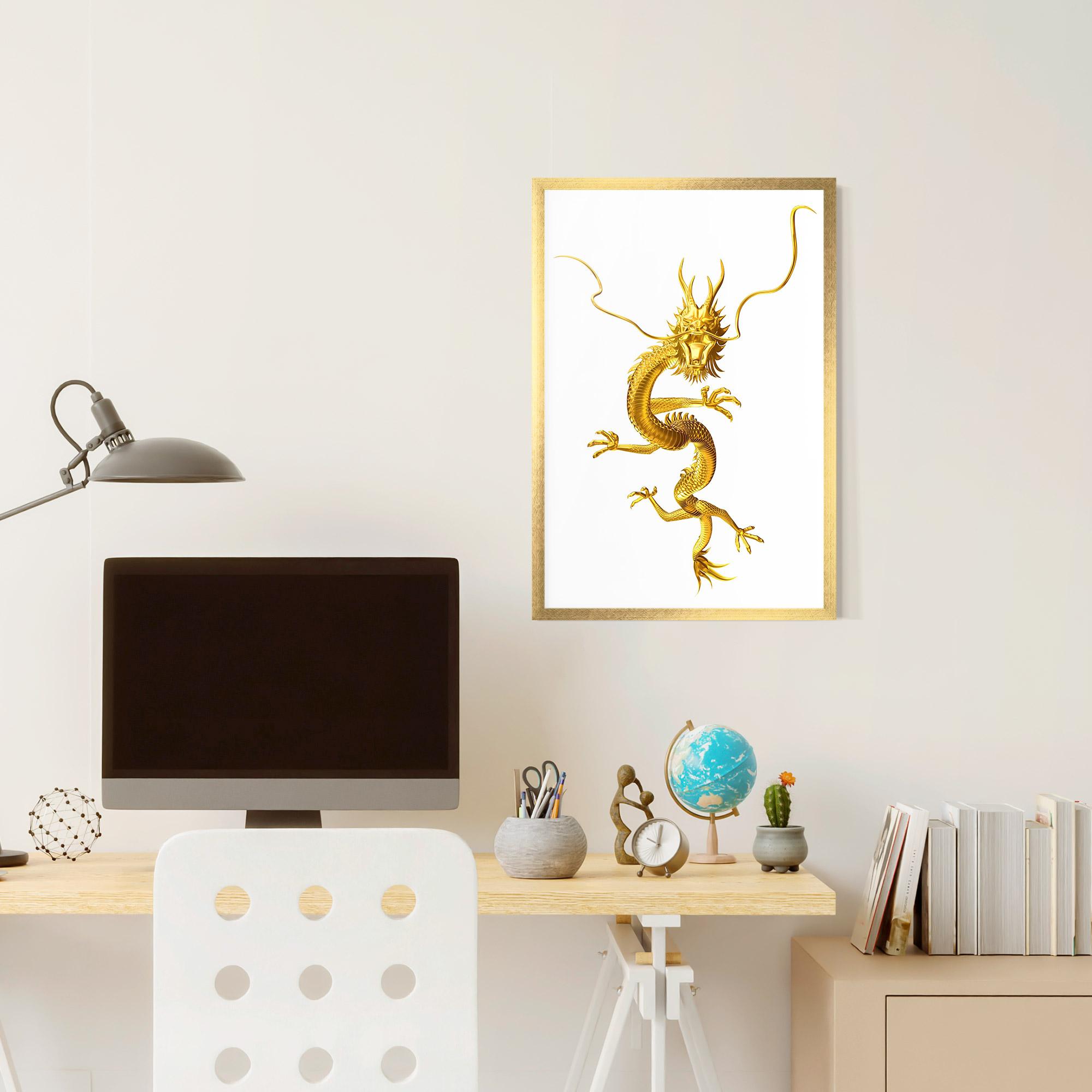 Poster Înrămat Golden Dragon mockup 6