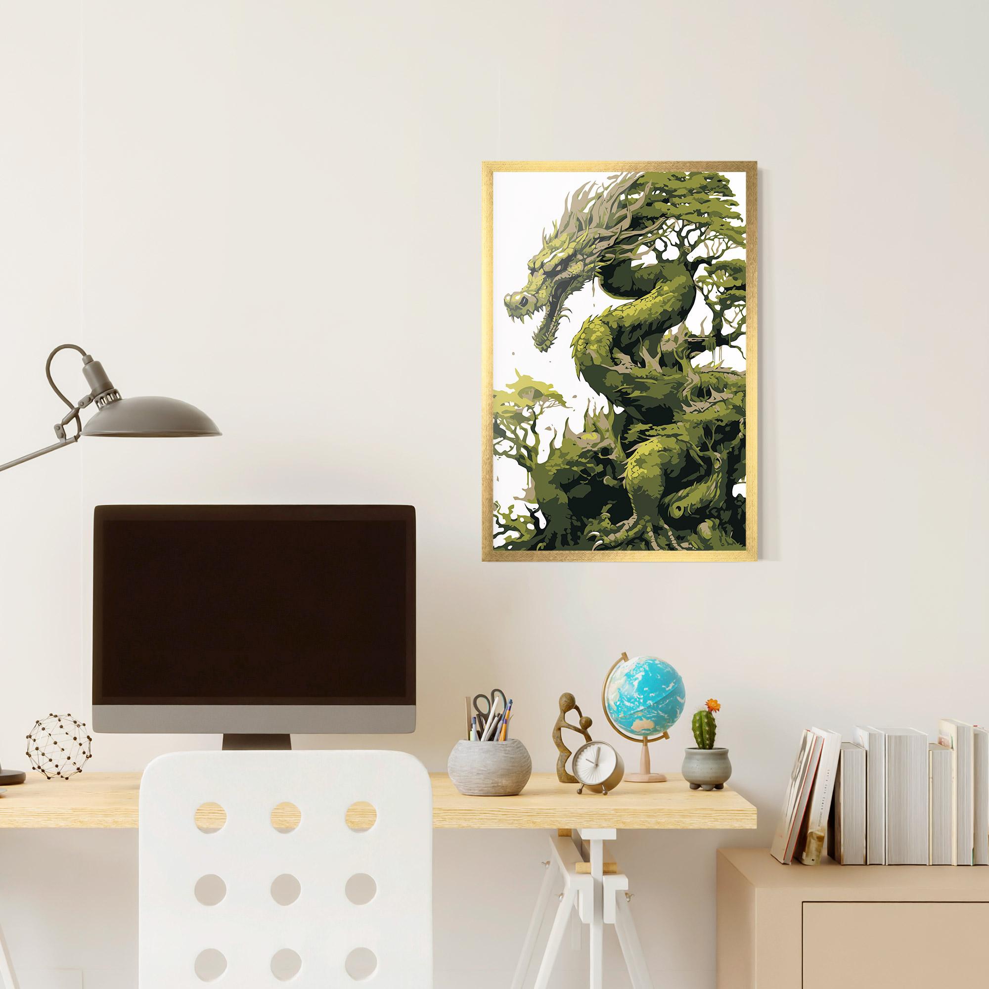 Poster Înrămat Green Nature Dragon mockup 6