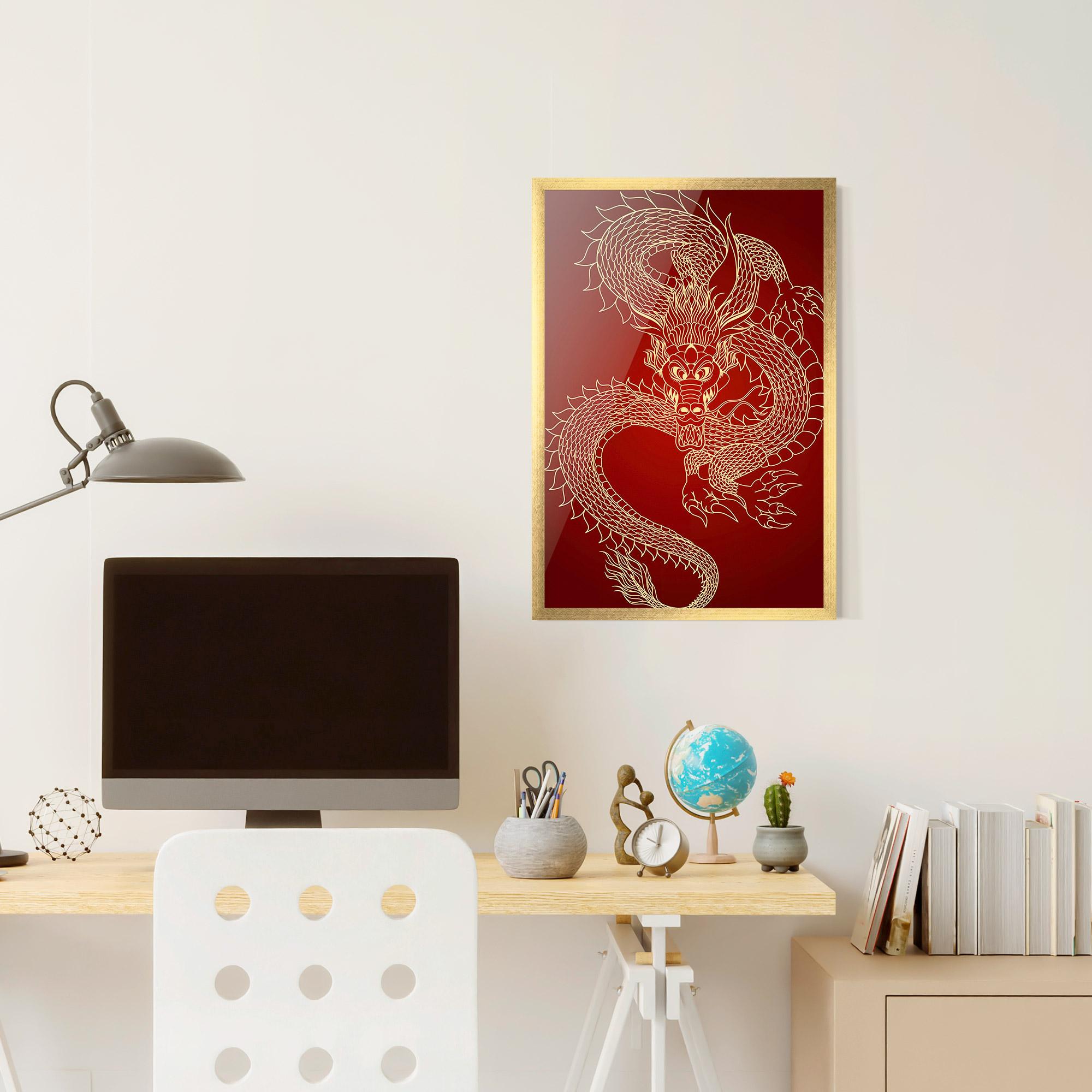 Poster Înrămat Traditional Dragon mockup 6