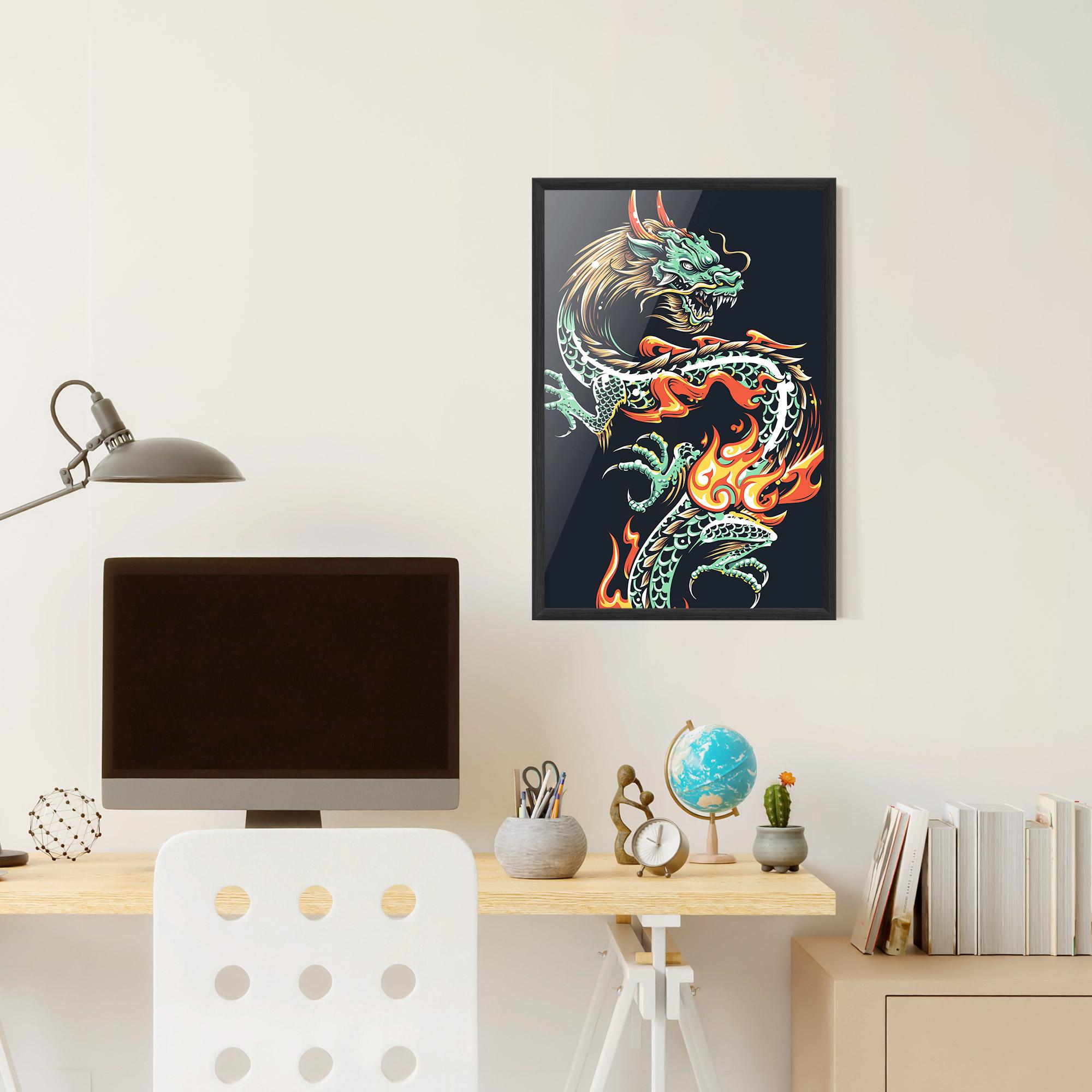 Poster Înrămat Dragon Green mockup 6