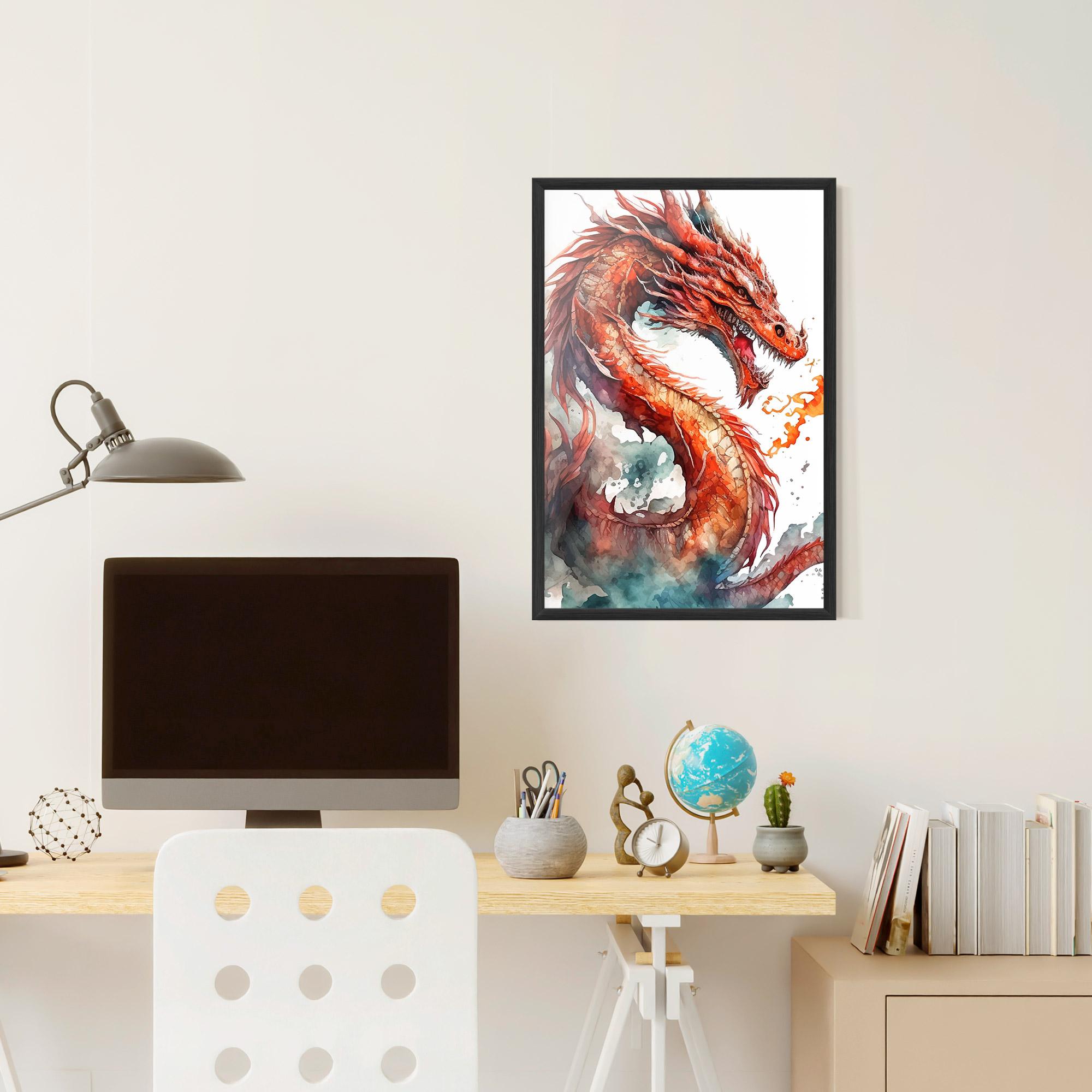 Poster Înrămat Fire Dragon mockup 6