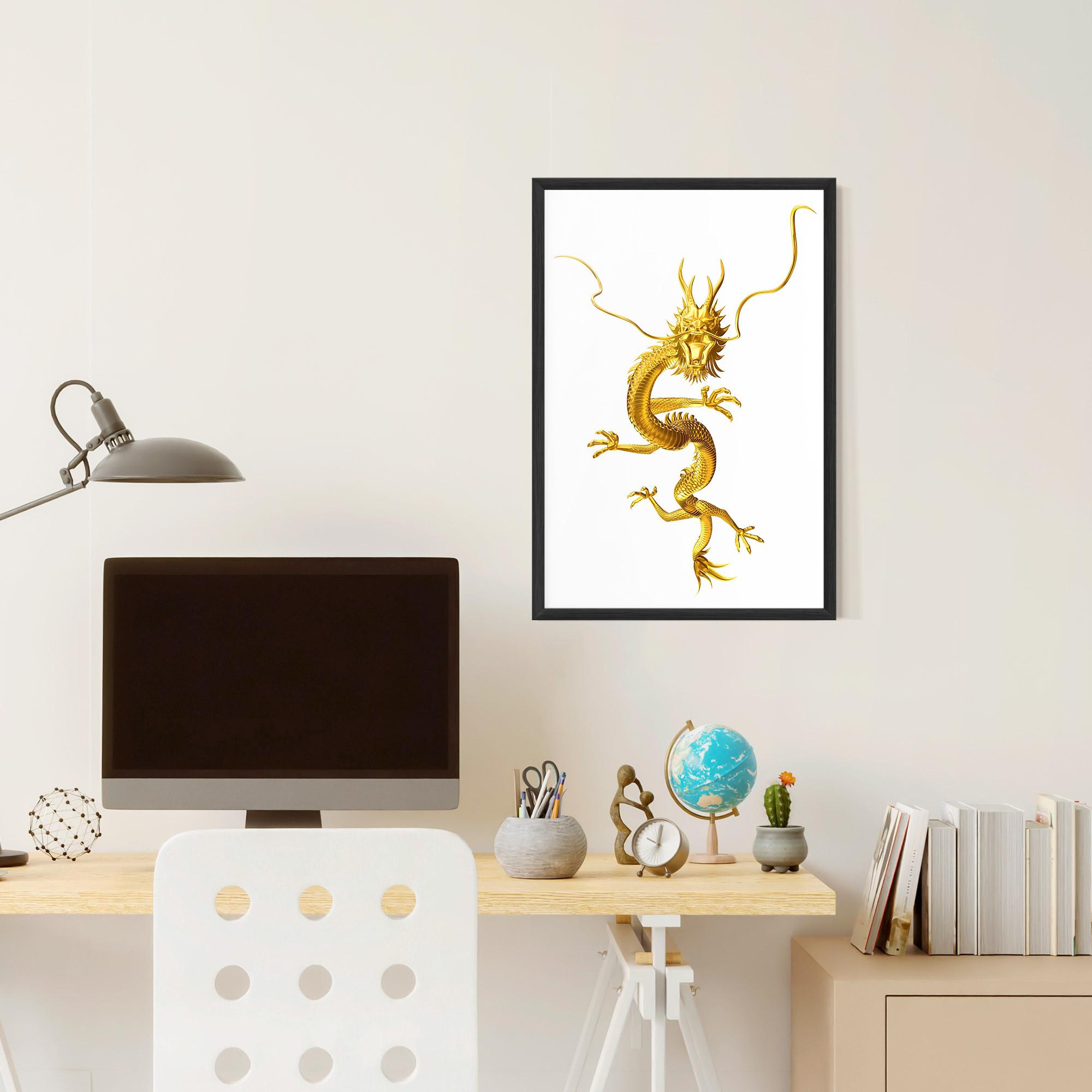 Poster Înrămat Golden Dragon mockup 6