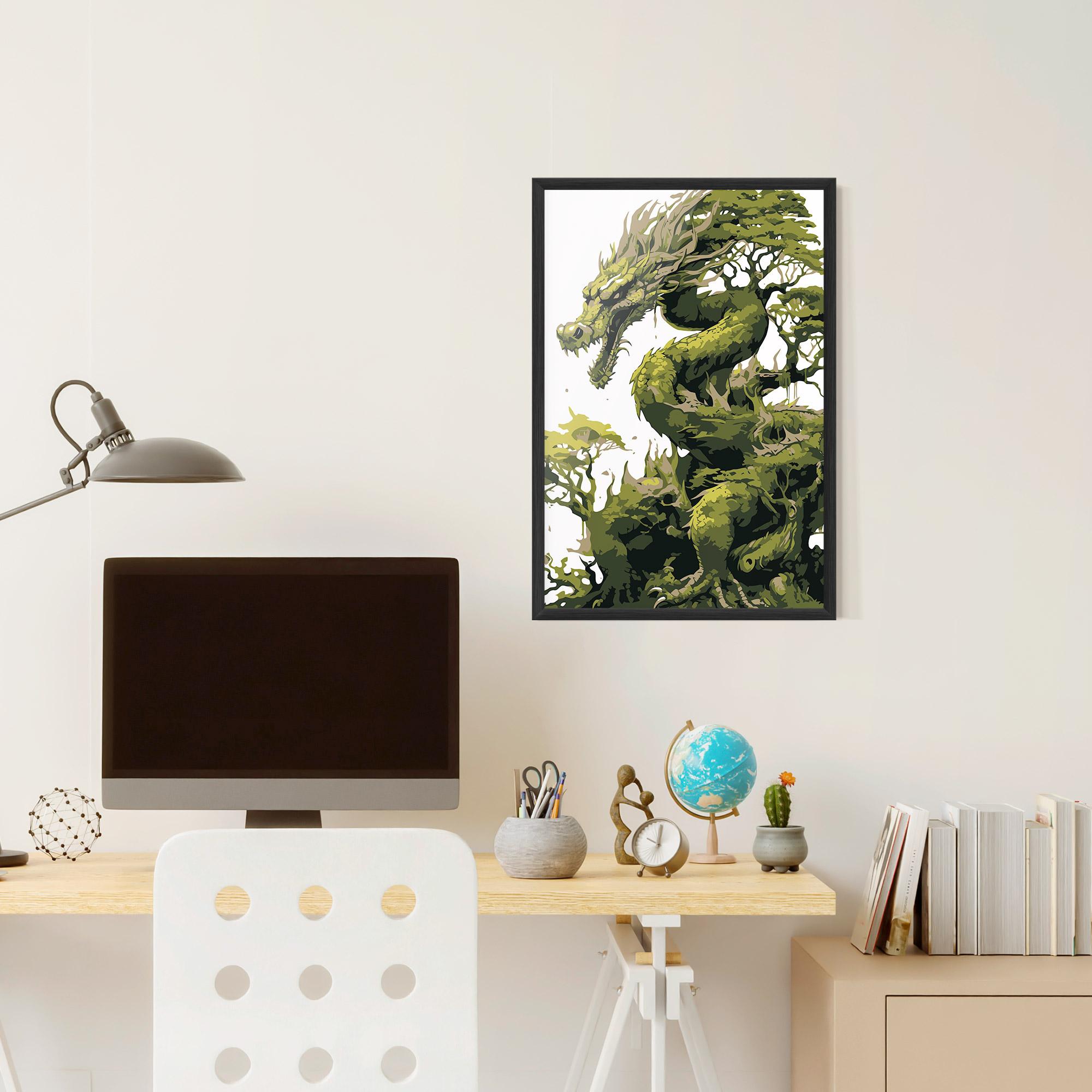 Poster Înrămat Green Nature Dragon mockup 6