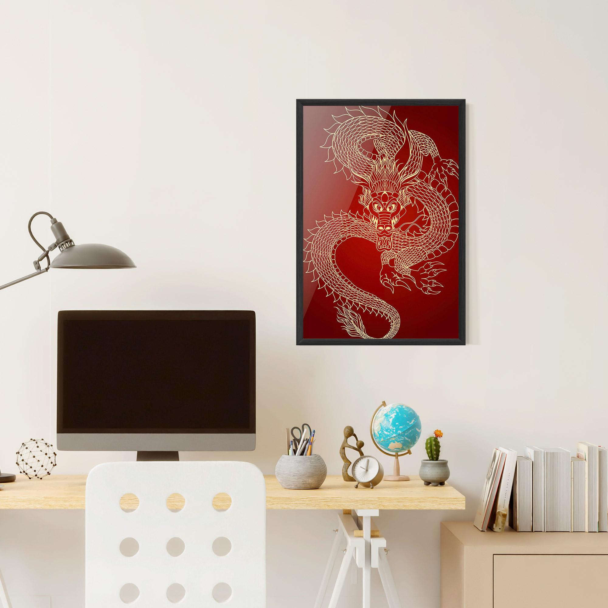 Poster Înrămat Traditional Dragon mockup 6