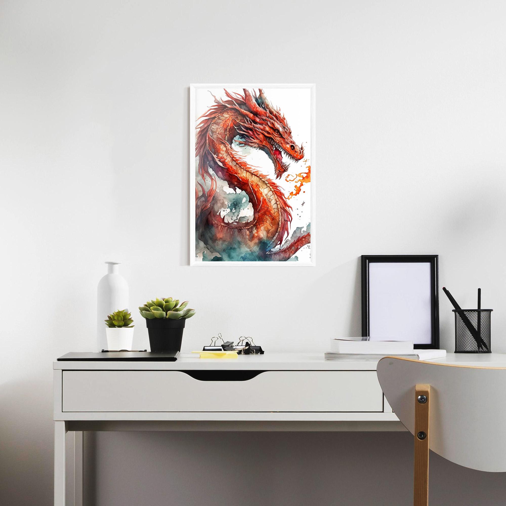 Poster Înrămat Fire Dragon mockup 7