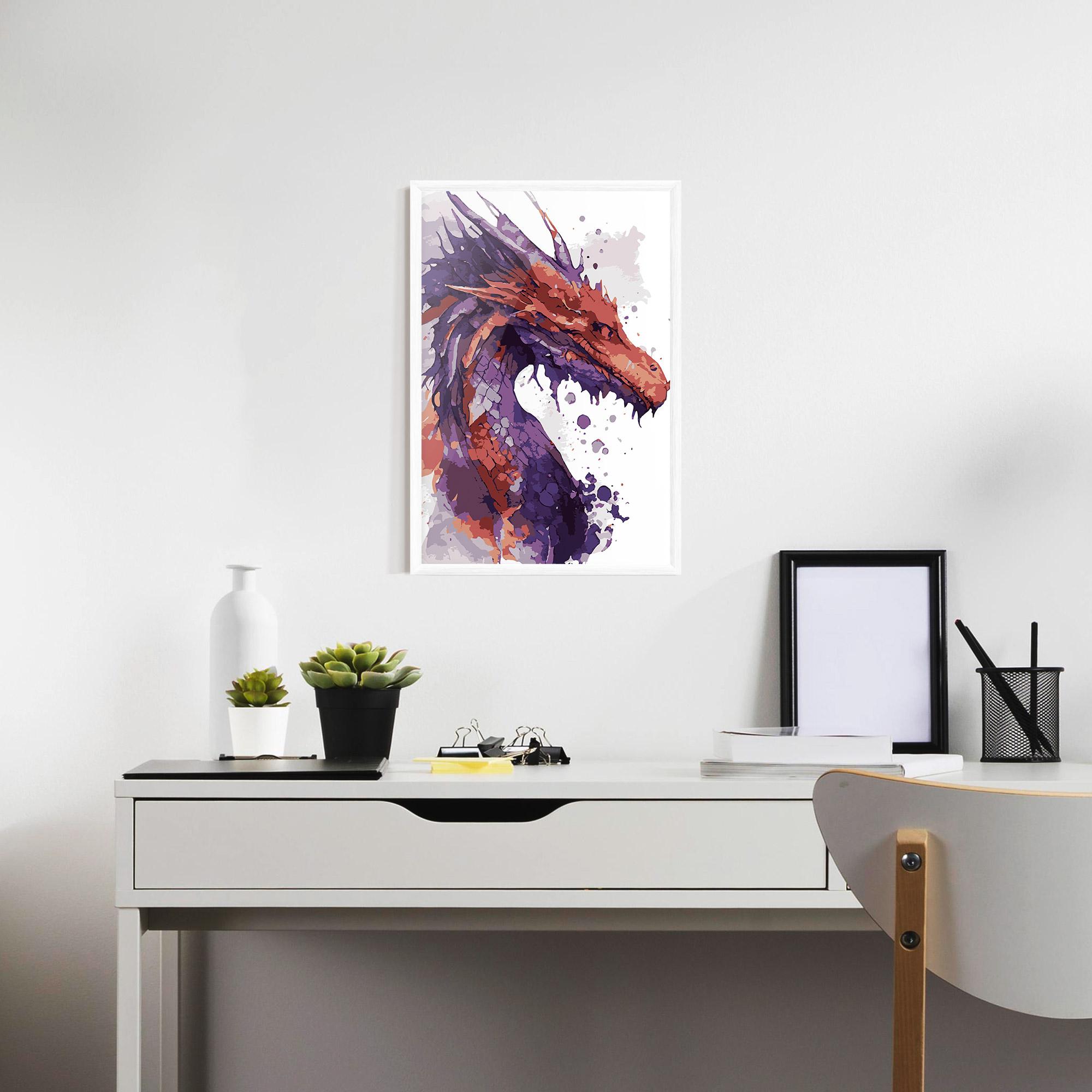 Poster Înrămat Orange Purple Dragon mockup 7