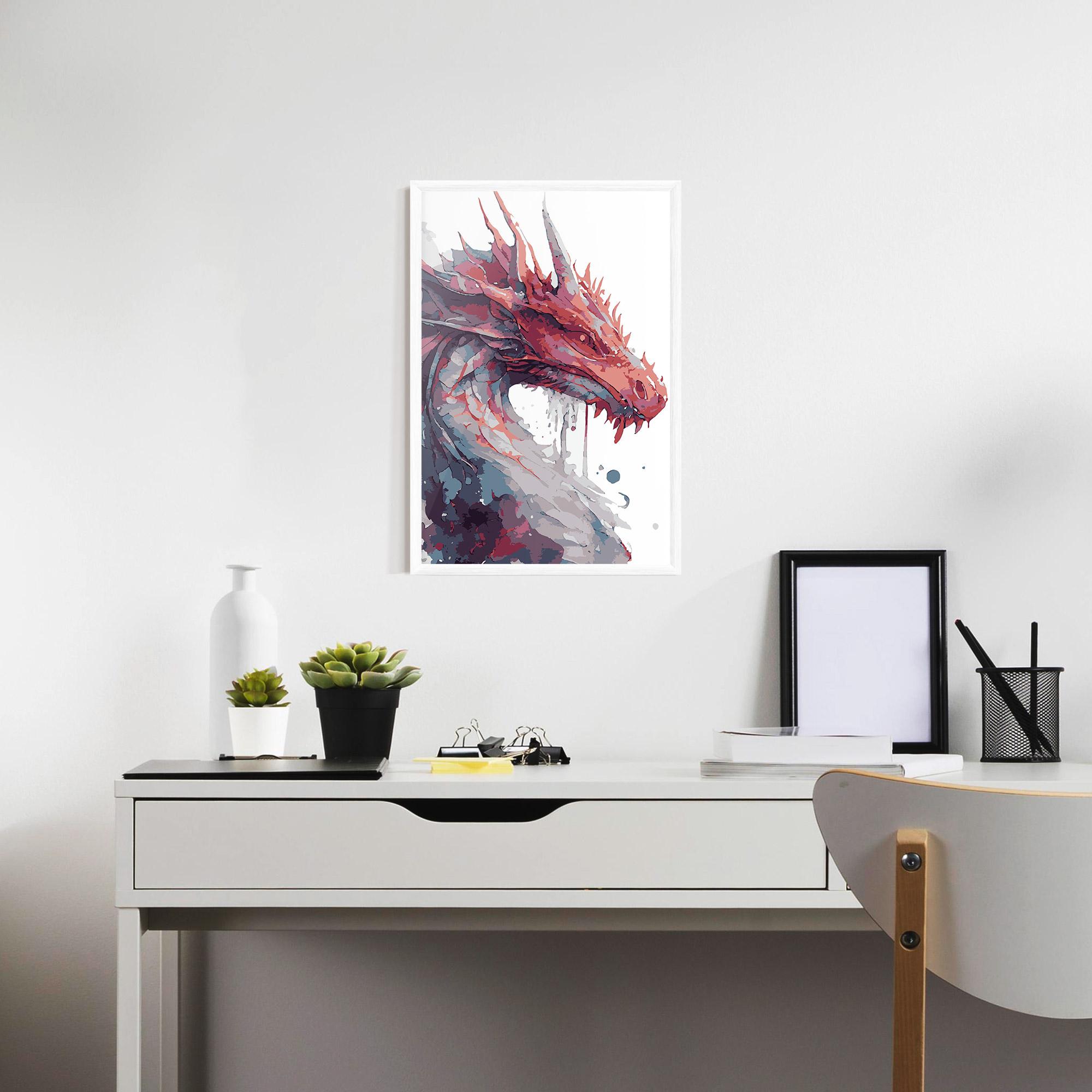 Poster Înrămat Red Blue Dragon mockup 7