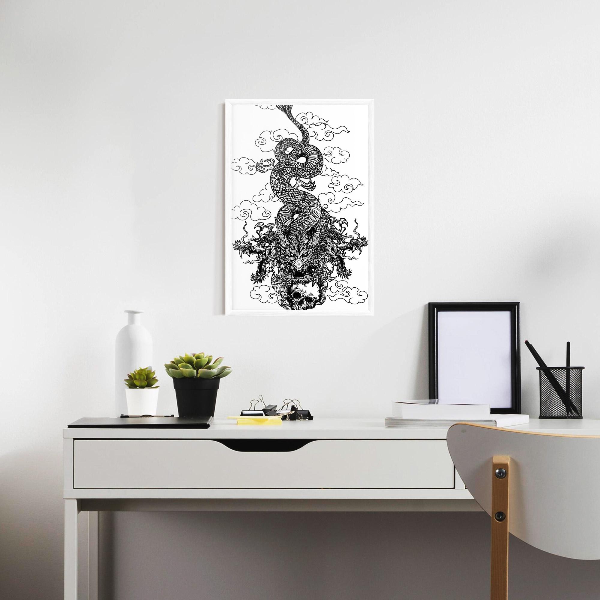 Poster Înrămat Skull Dragon mockup 7