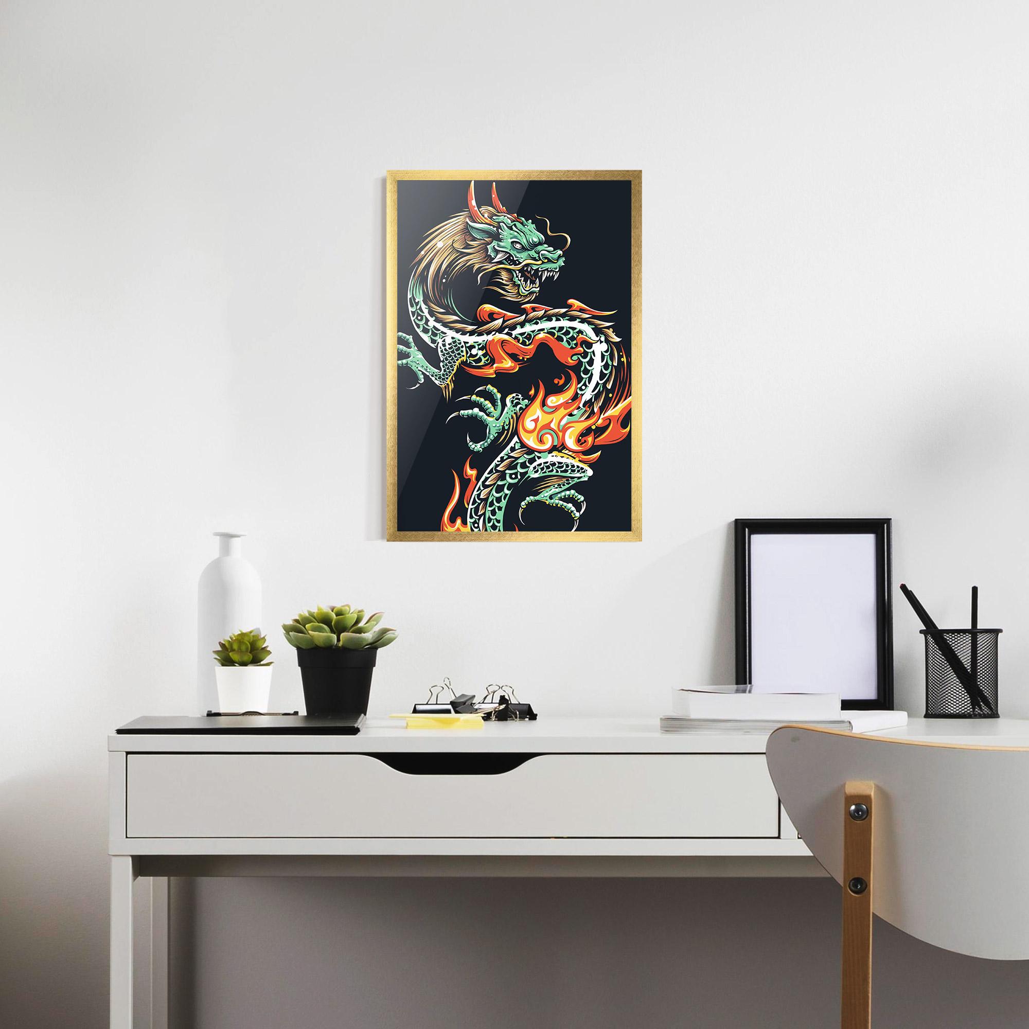 Poster Înrămat Dragon Green mockup 7