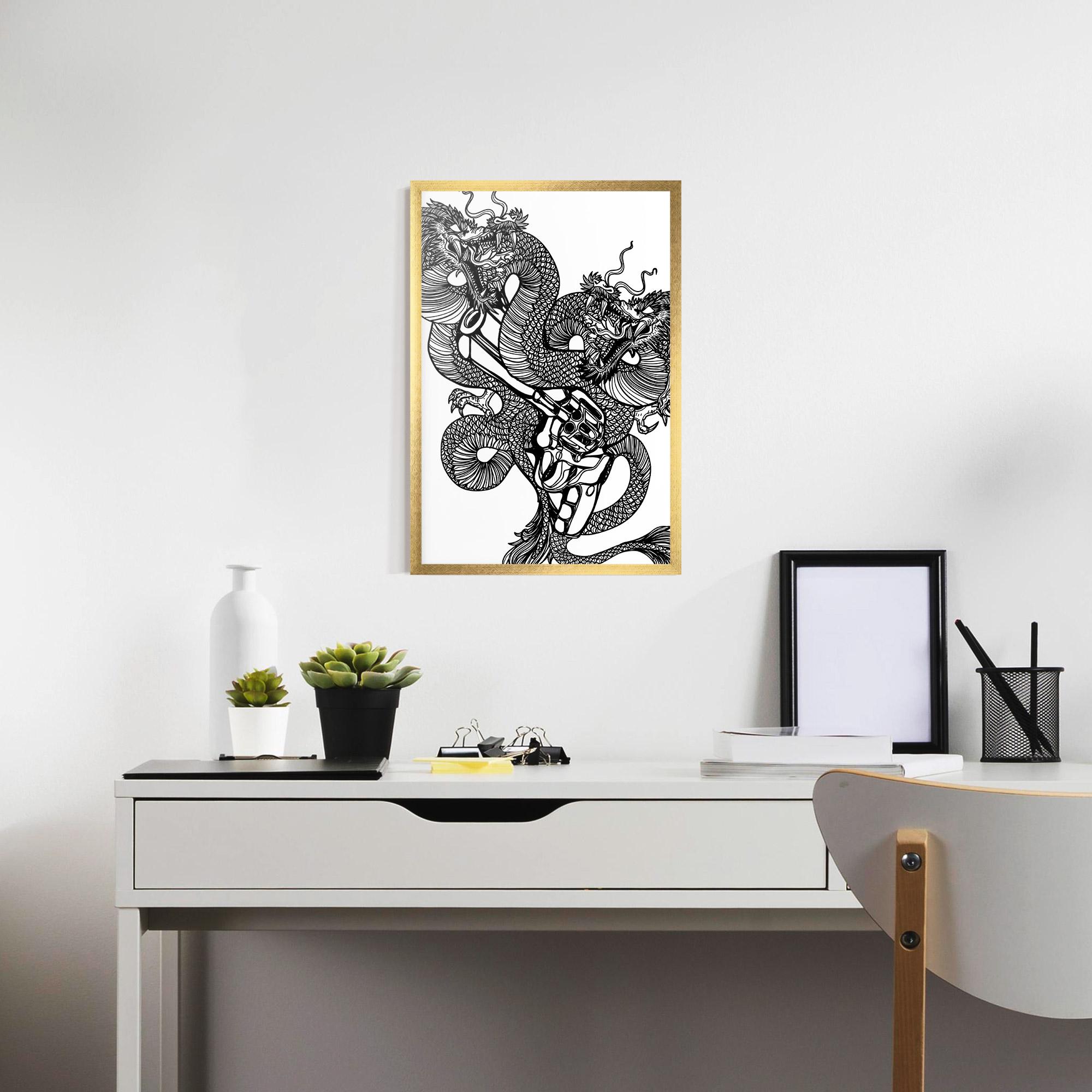 Poster Înrămat Dragon Gun mockup 7