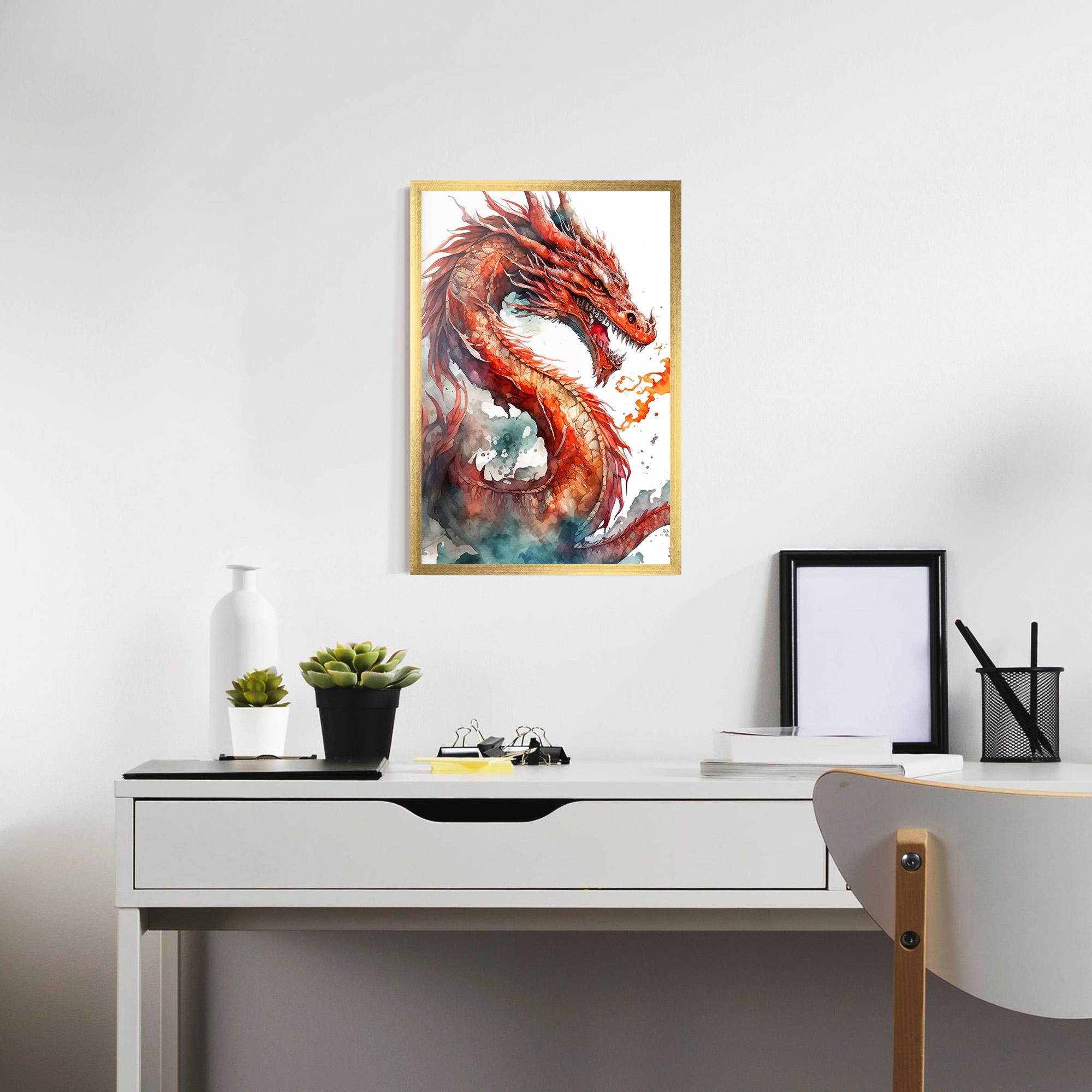 Poster Înrămat Fire Dragon mockup 7