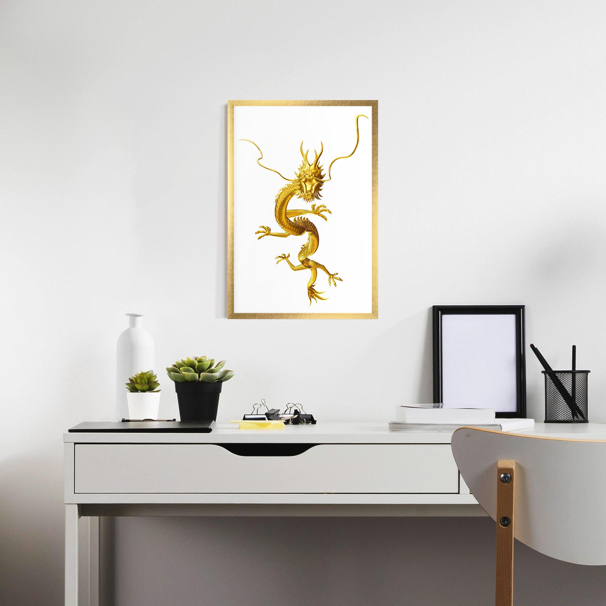 Poster Înrămat Golden Dragon mockup 7