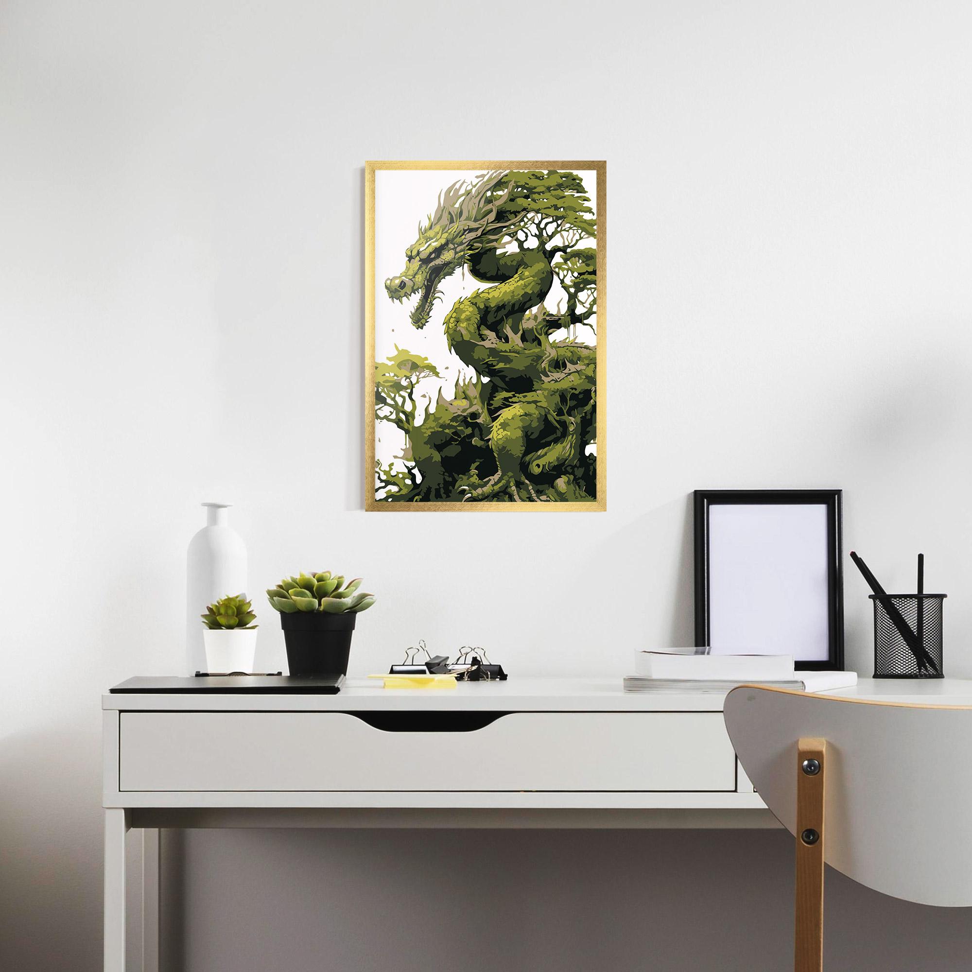 Poster Înrămat Green Nature Dragon mockup 7
