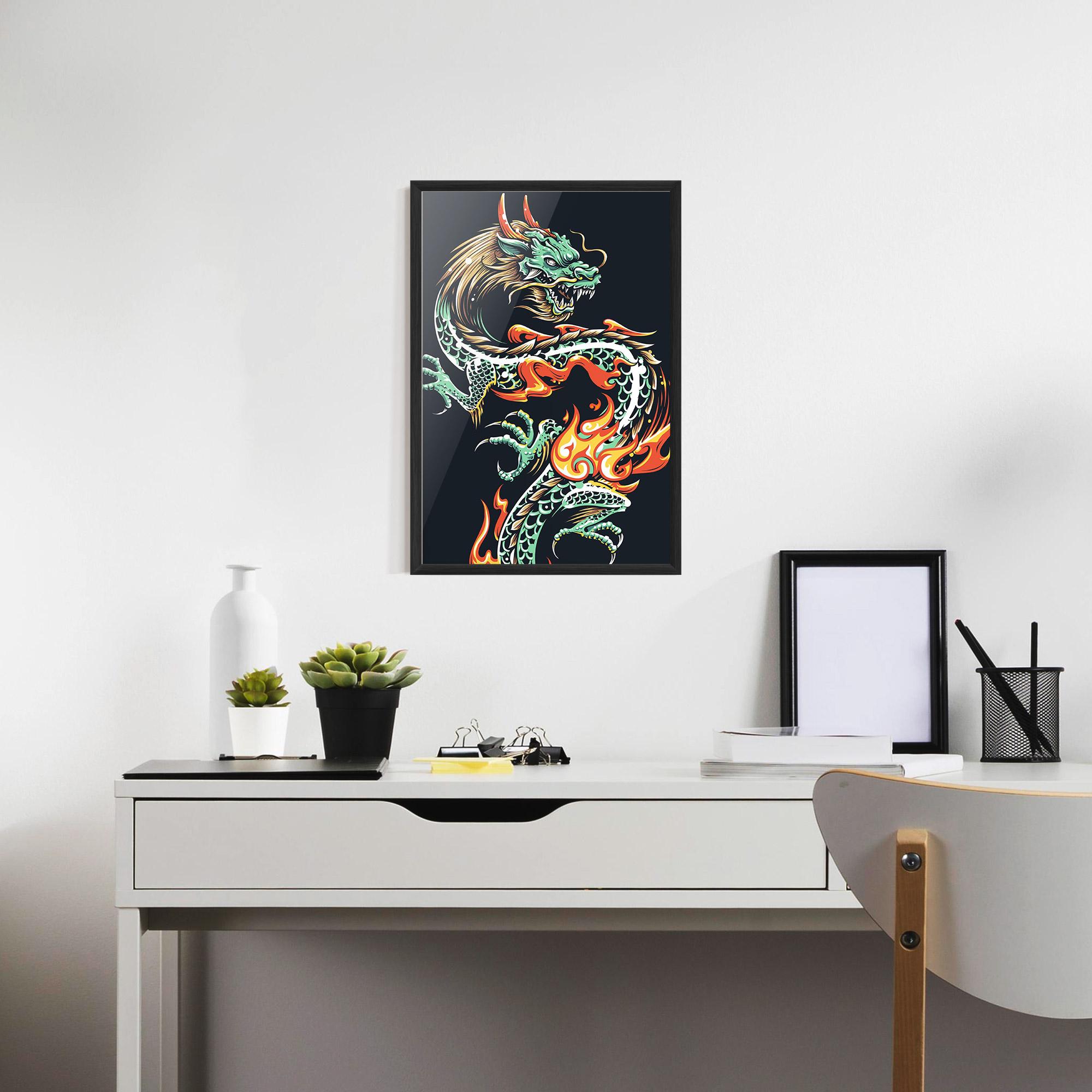 Poster Înrămat Dragon Green mockup 7