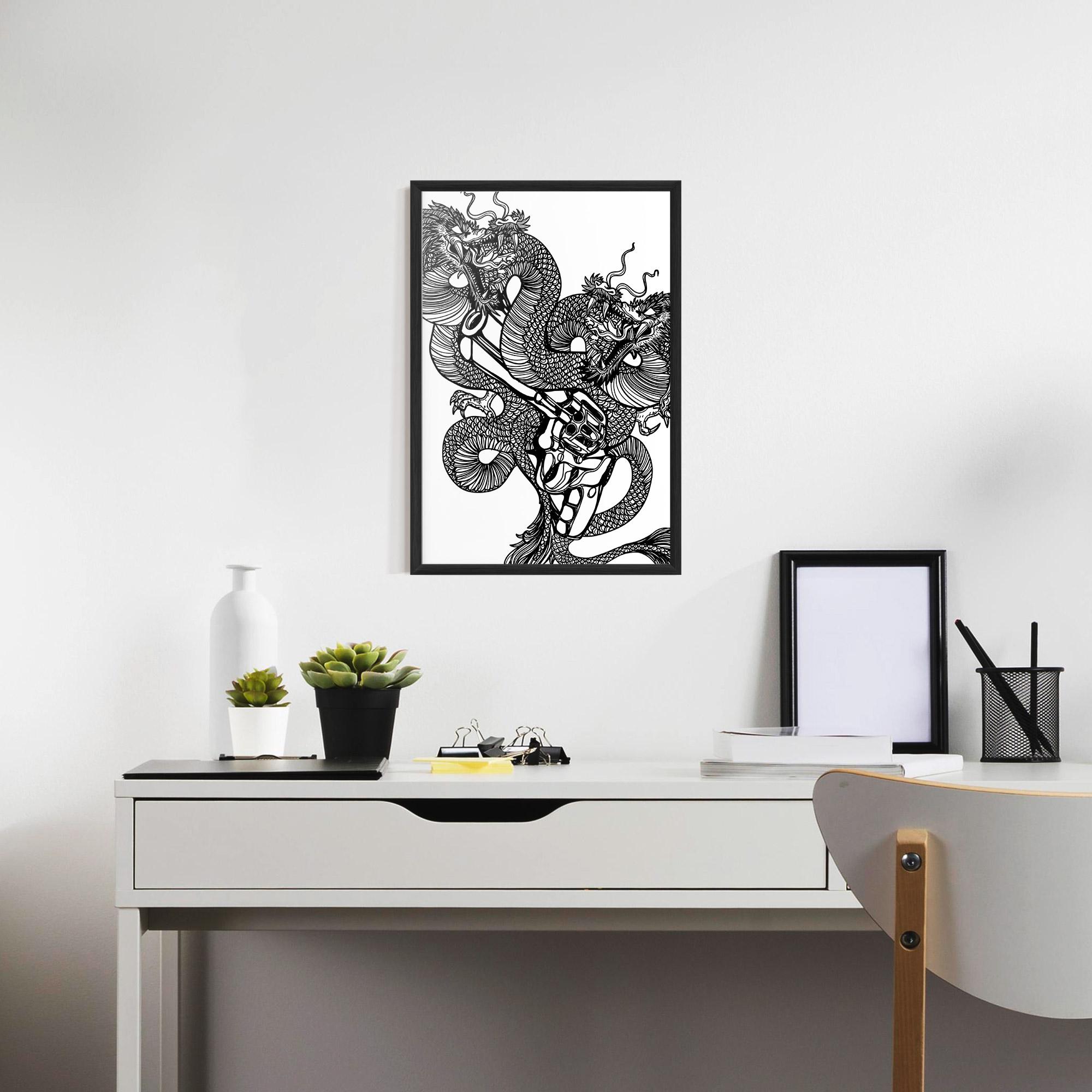 Poster Înrămat Dragon Gun mockup 7