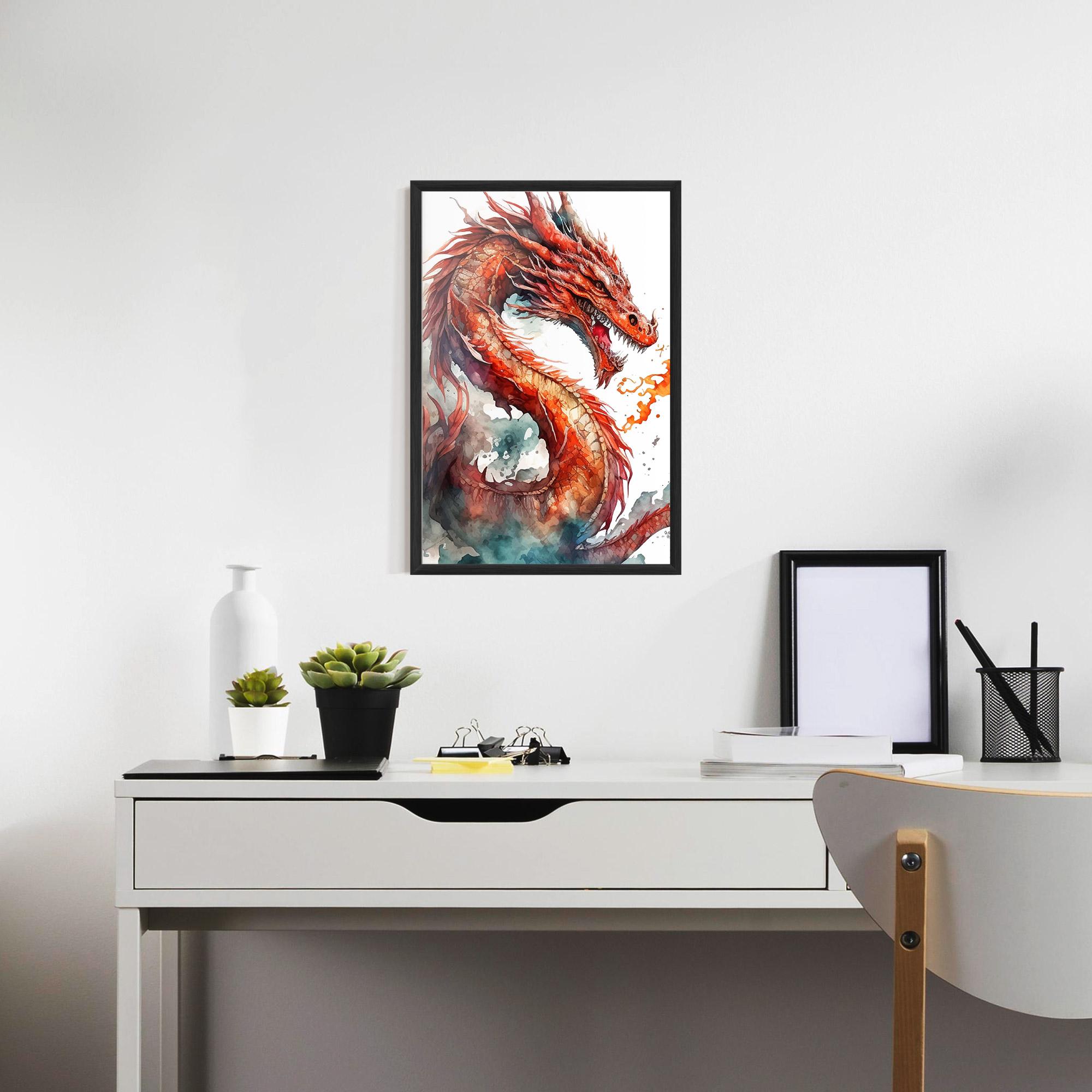 Poster Înrămat Fire Dragon mockup 7