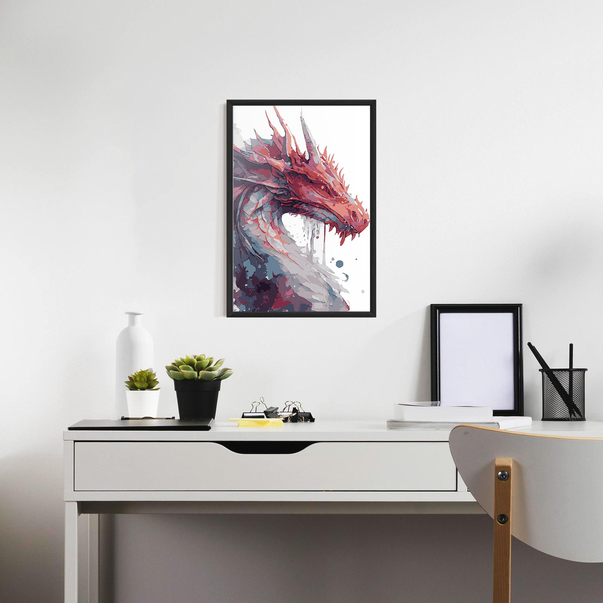 Poster Înrămat Red Blue Dragon mockup 7