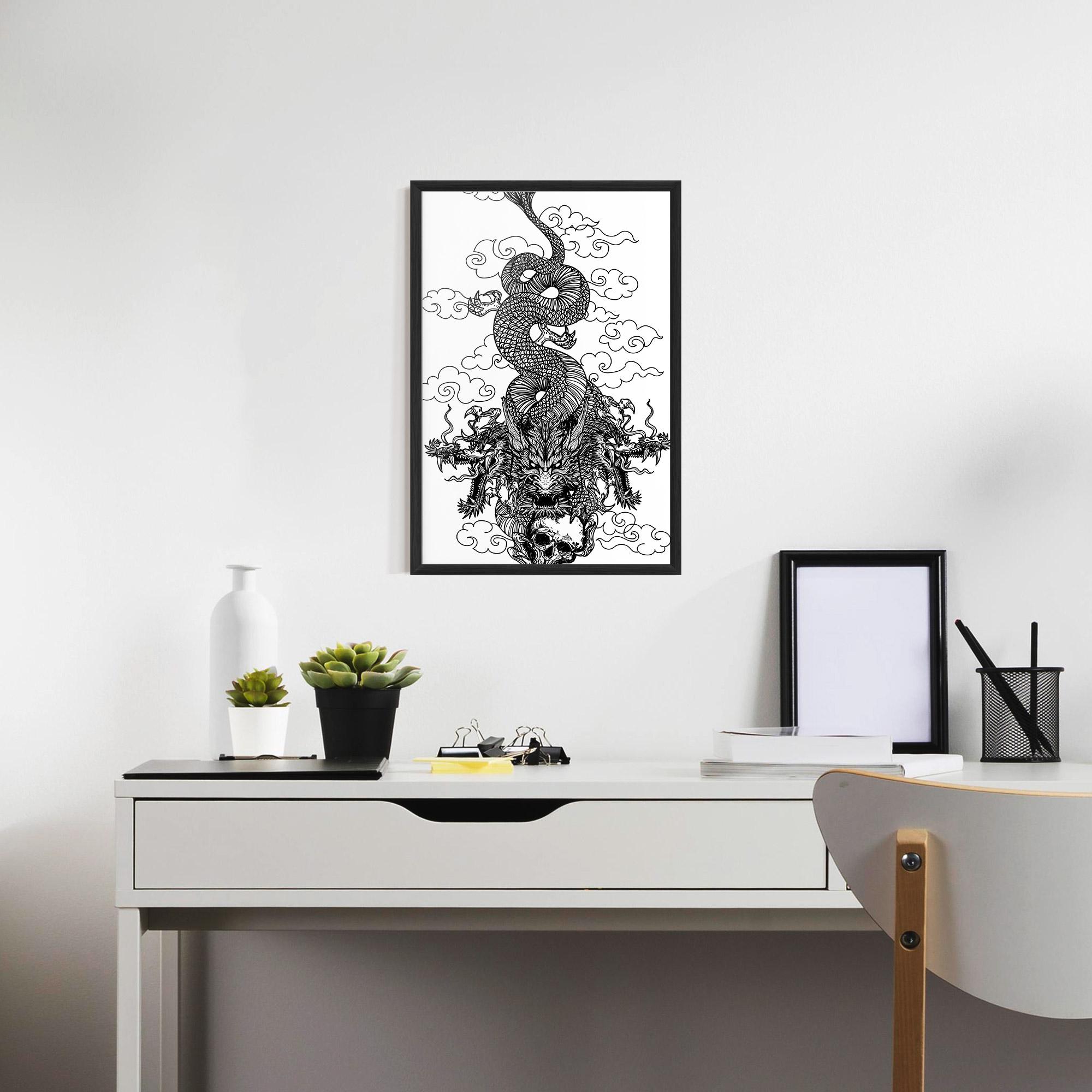 Poster Înrămat Skull Dragon mockup 7