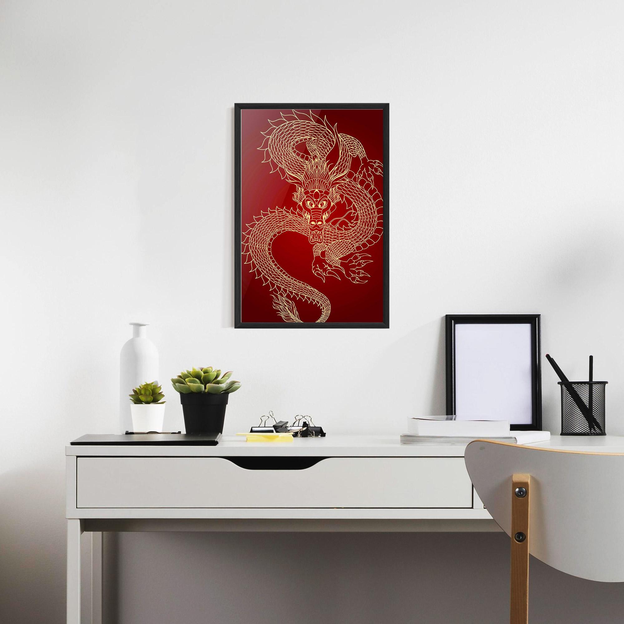 Poster Înrămat Traditional Dragon mockup 7