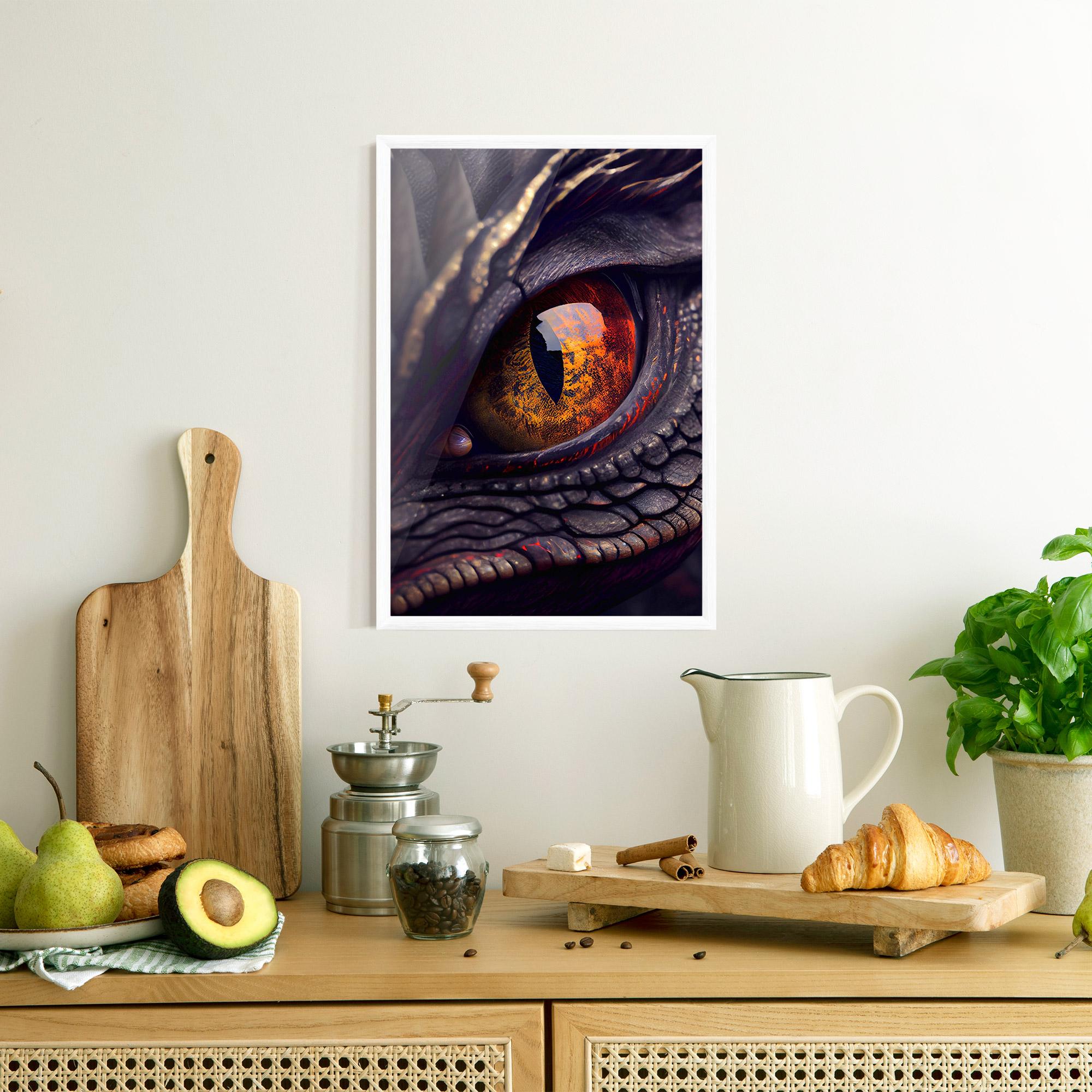 Poster Înrămat Close Up Red Eye Dragon mockup 8