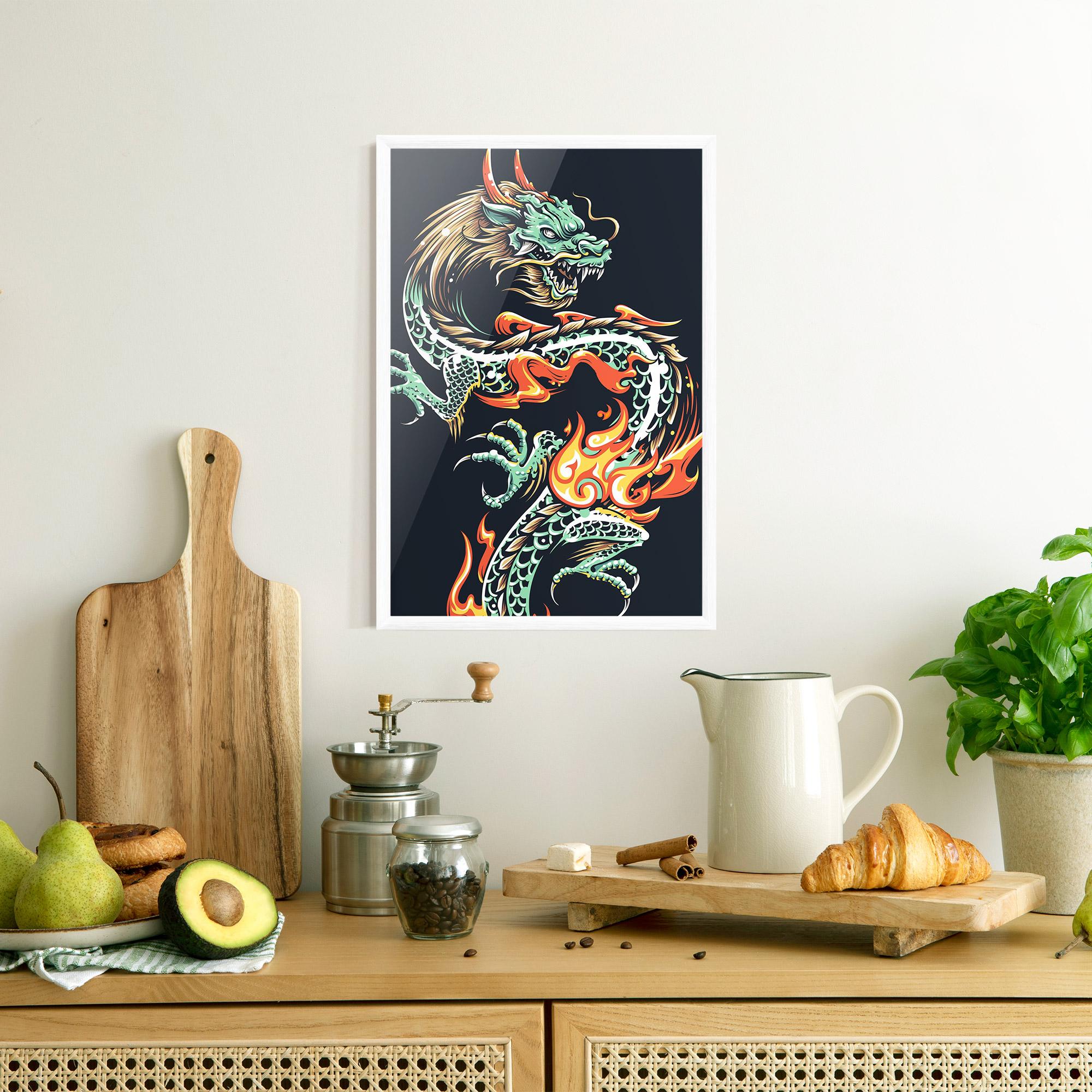 Poster Înrămat Dragon Green mockup 8