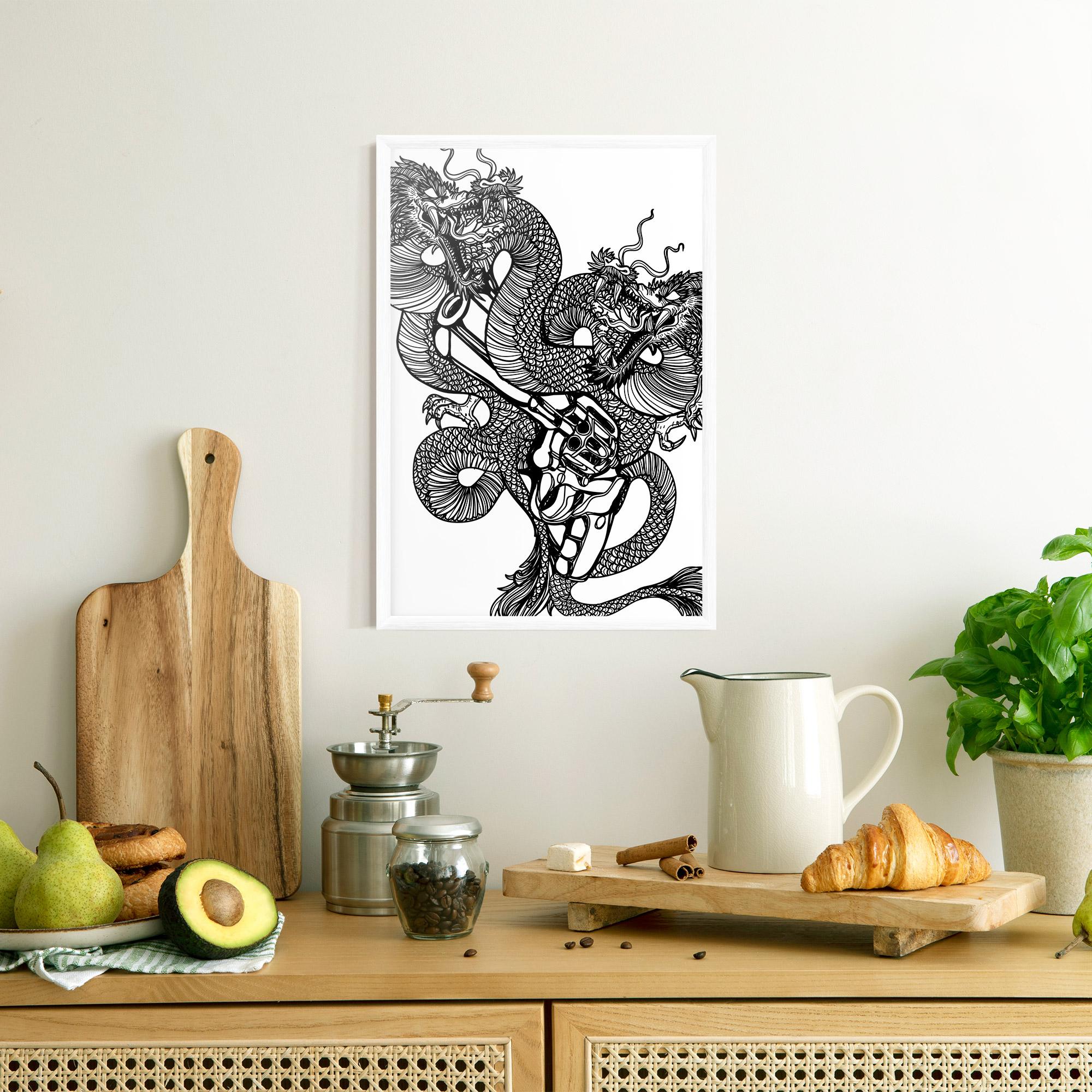 Poster Înrămat Dragon Gun mockup 8