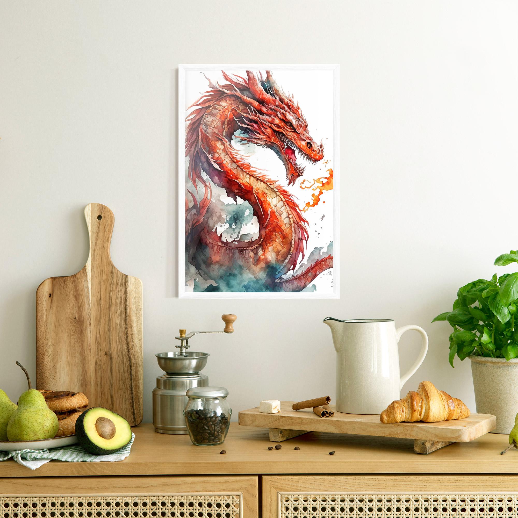 Poster Înrămat Fire Dragon mockup 8