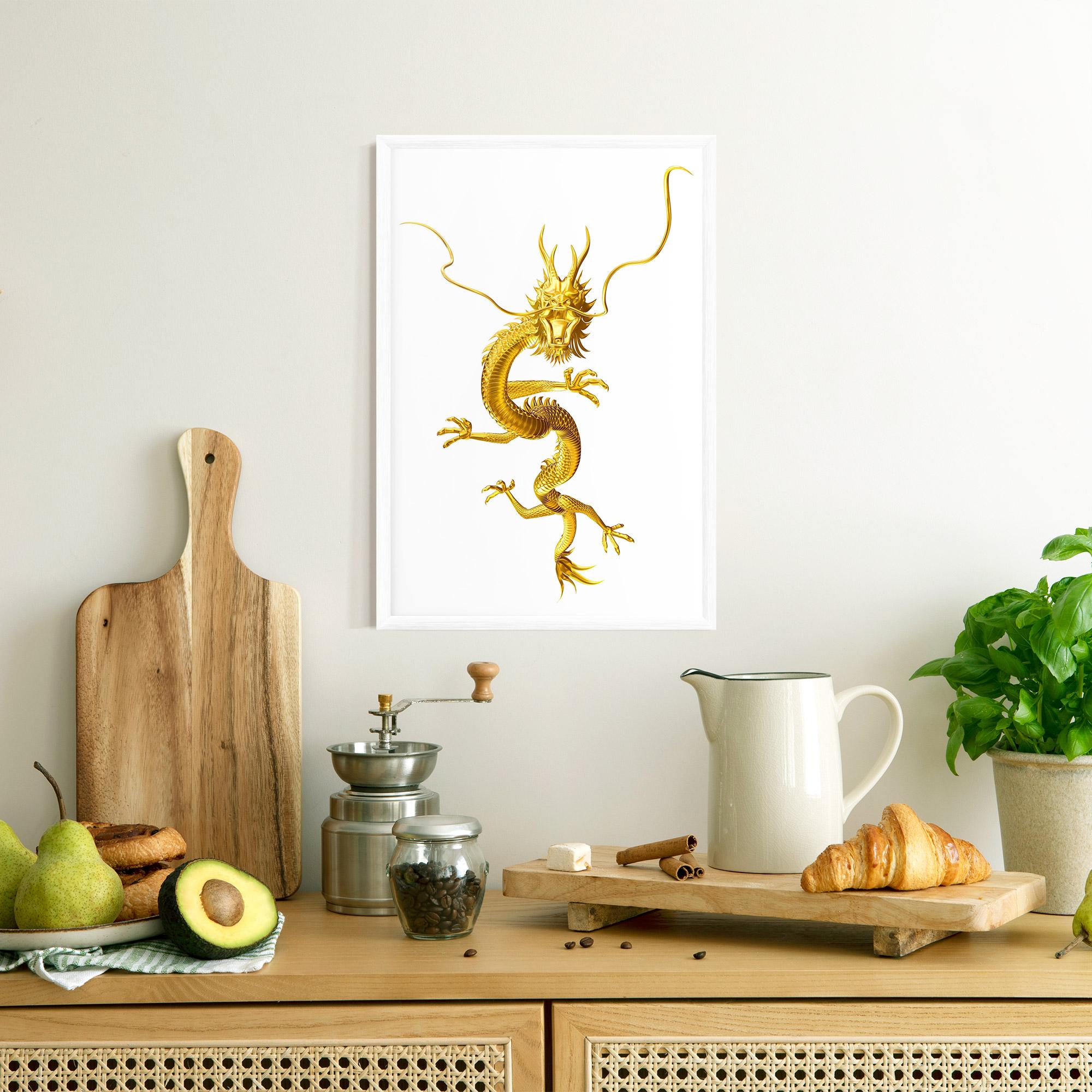 Poster Înrămat Golden Dragon mockup 8