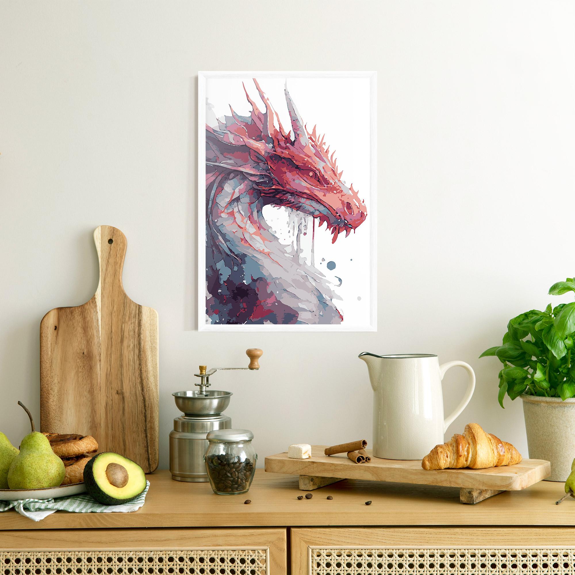 Poster Înrămat Red Blue Dragon mockup 8