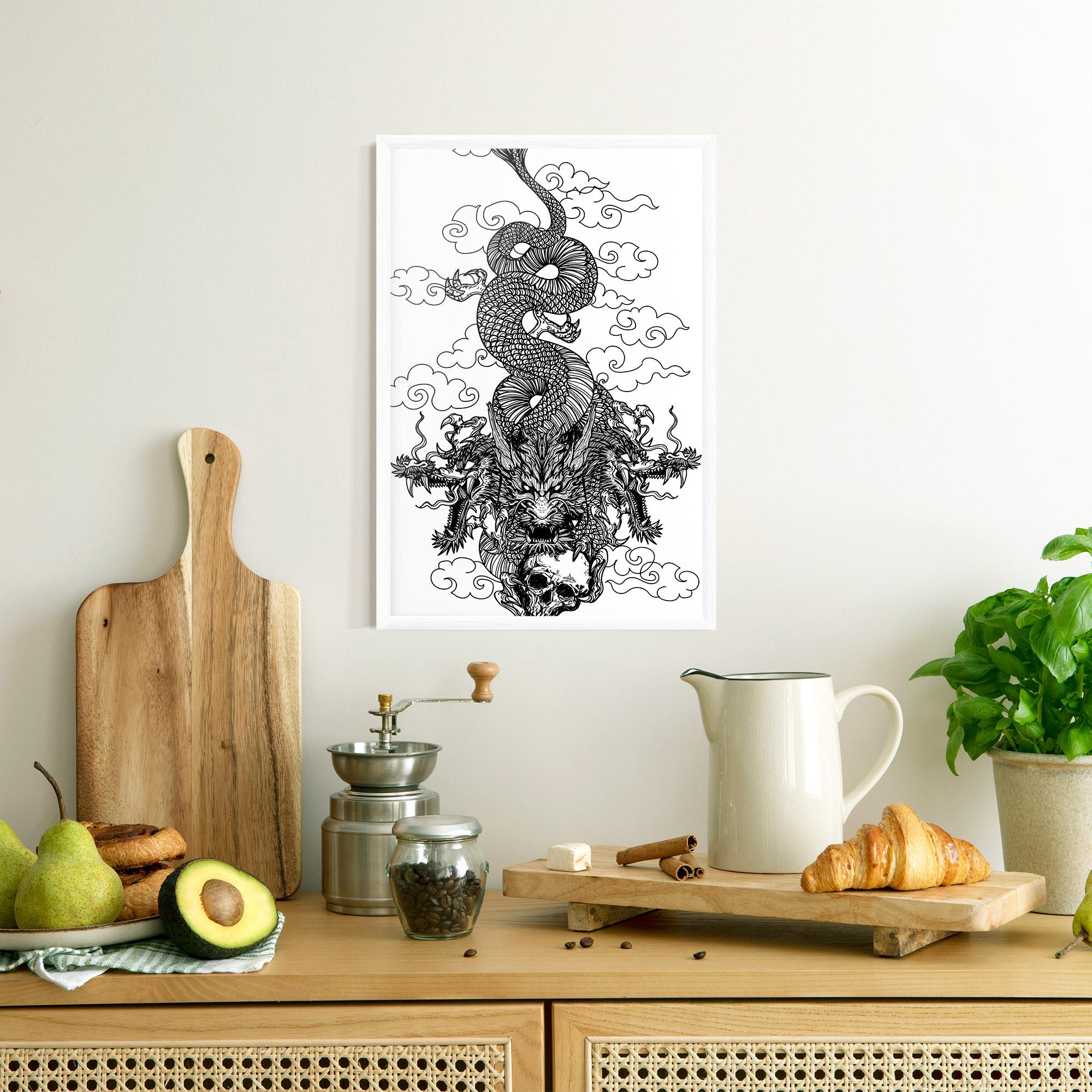 Poster Înrămat Skull Dragon mockup 8