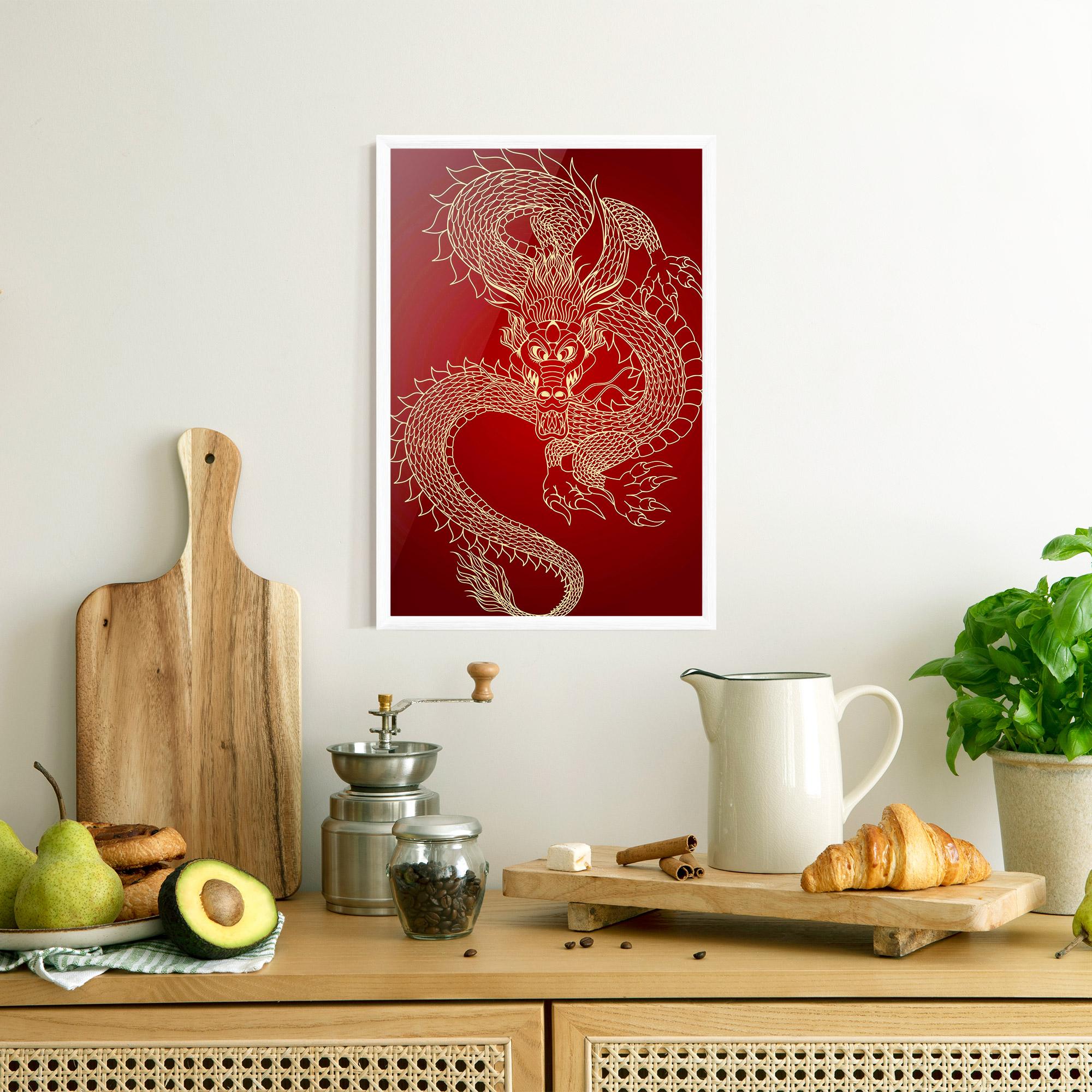 Poster Înrămat Traditional Dragon mockup 8