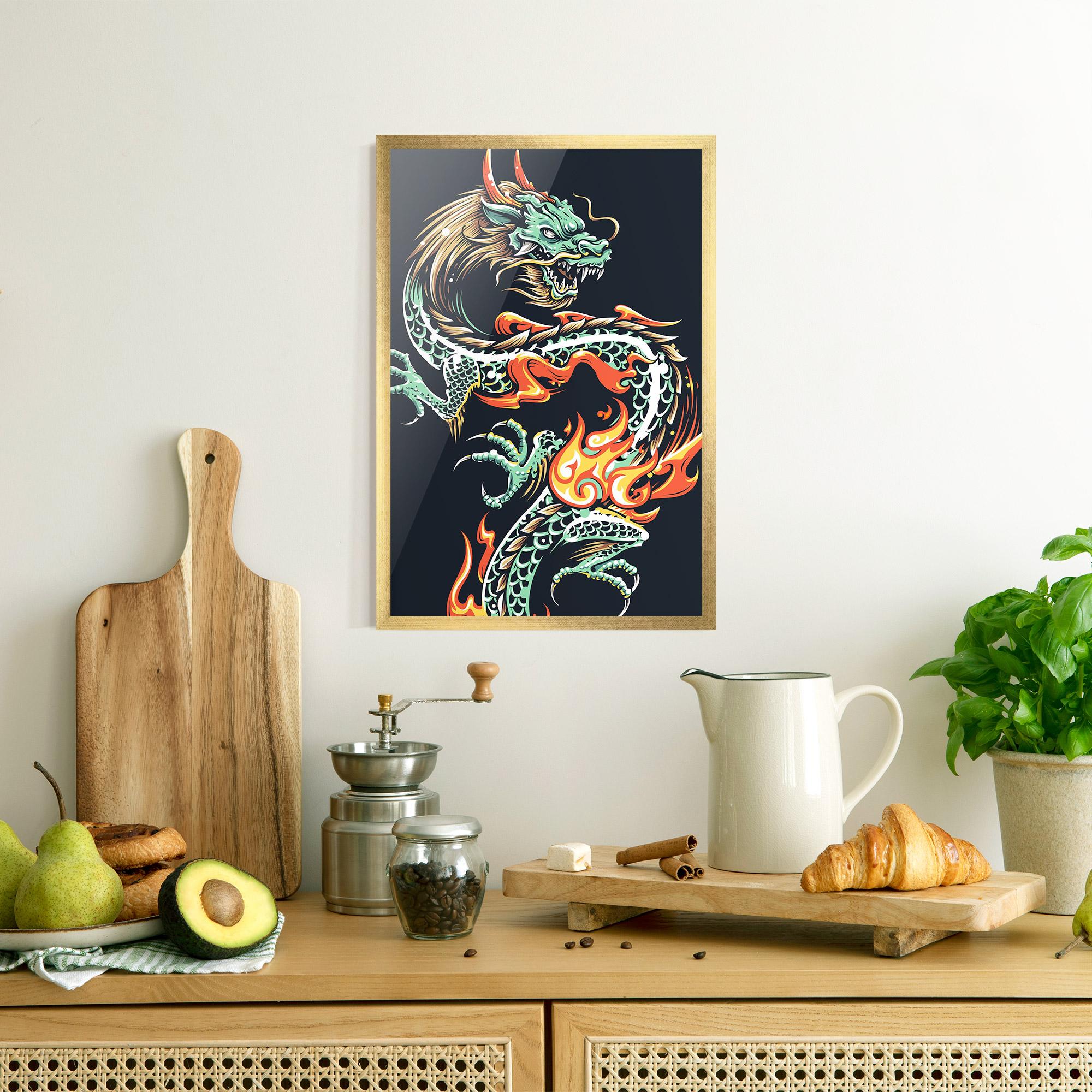 Poster Înrămat Dragon Green mockup 8