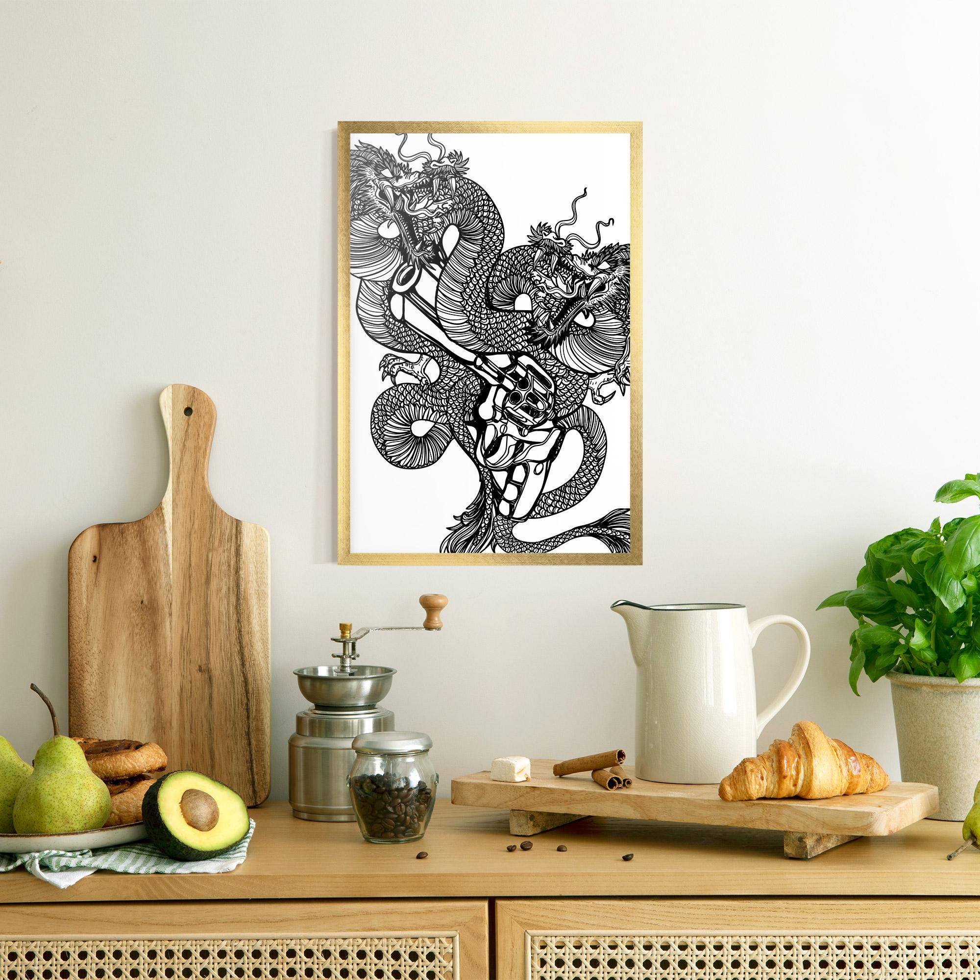 Poster Înrămat Dragon Gun mockup 8