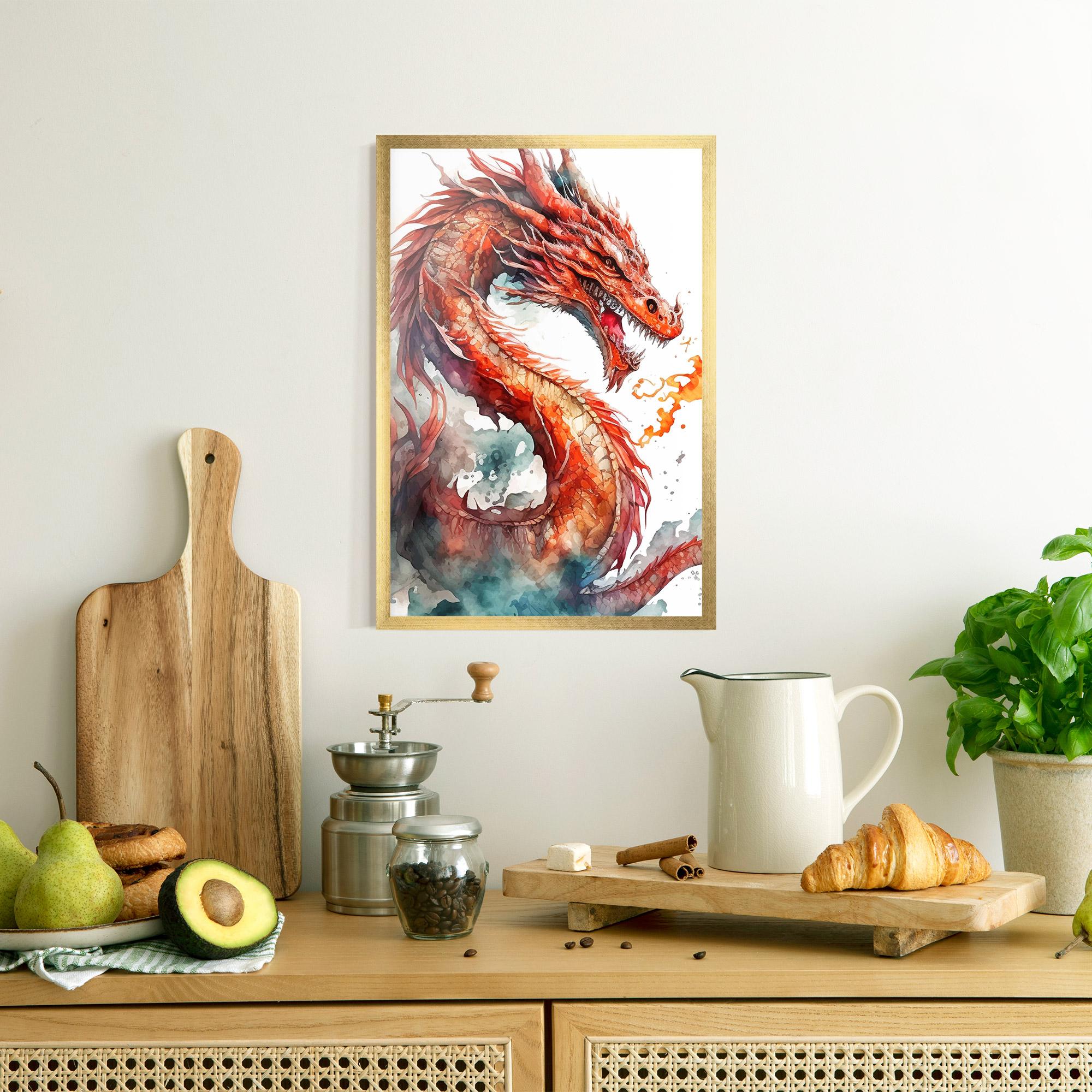 Poster Înrămat Fire Dragon mockup 8