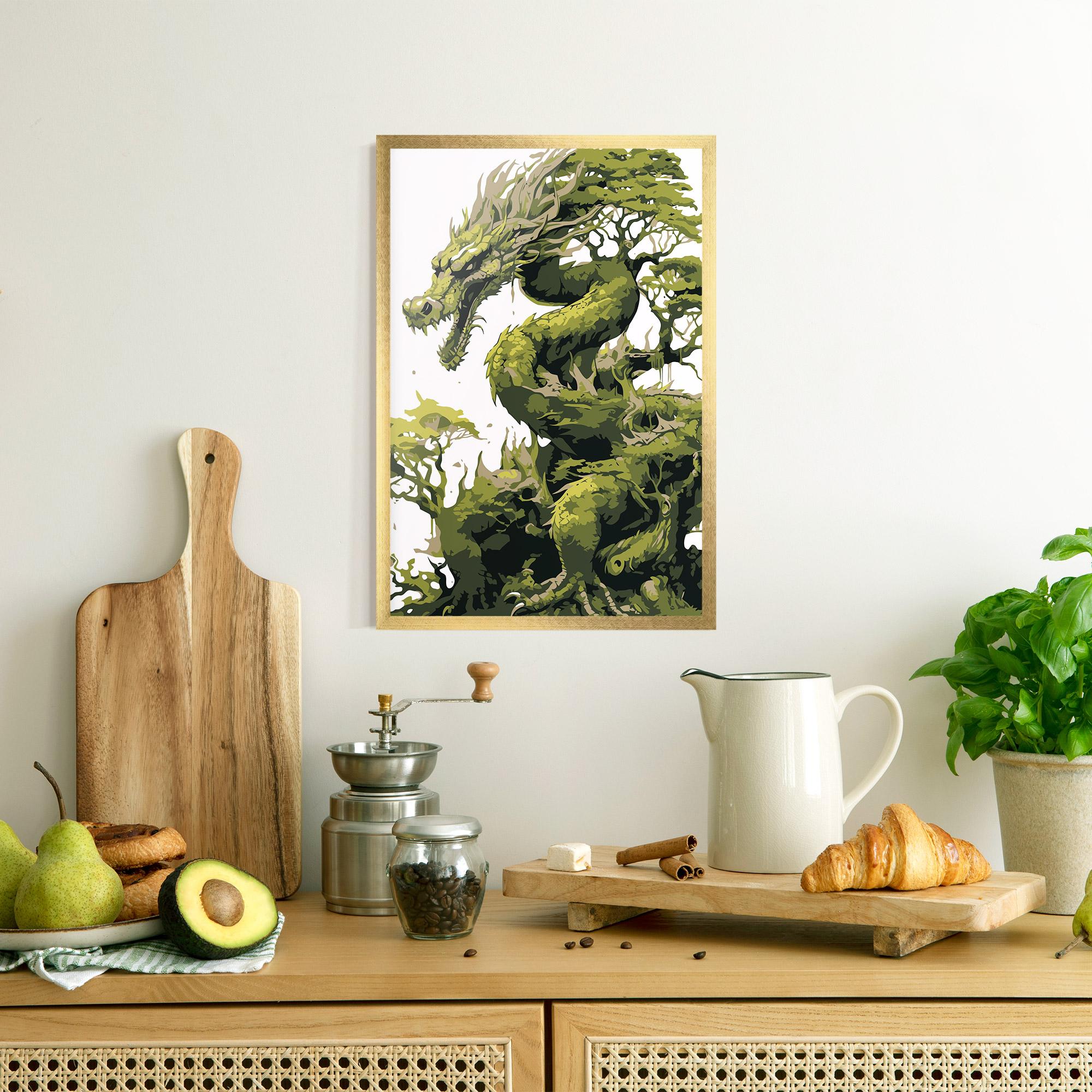 Poster Înrămat Green Nature Dragon mockup 8
