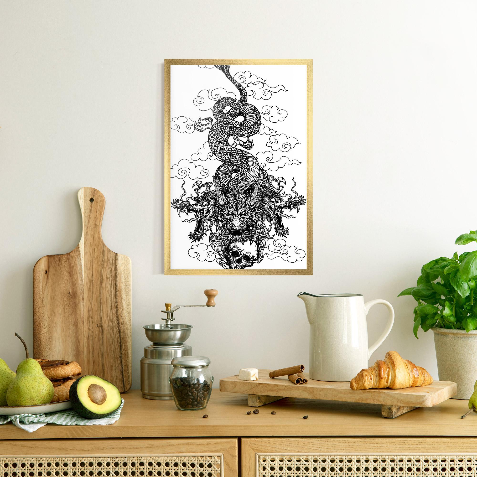 Poster Înrămat Skull Dragon mockup 8