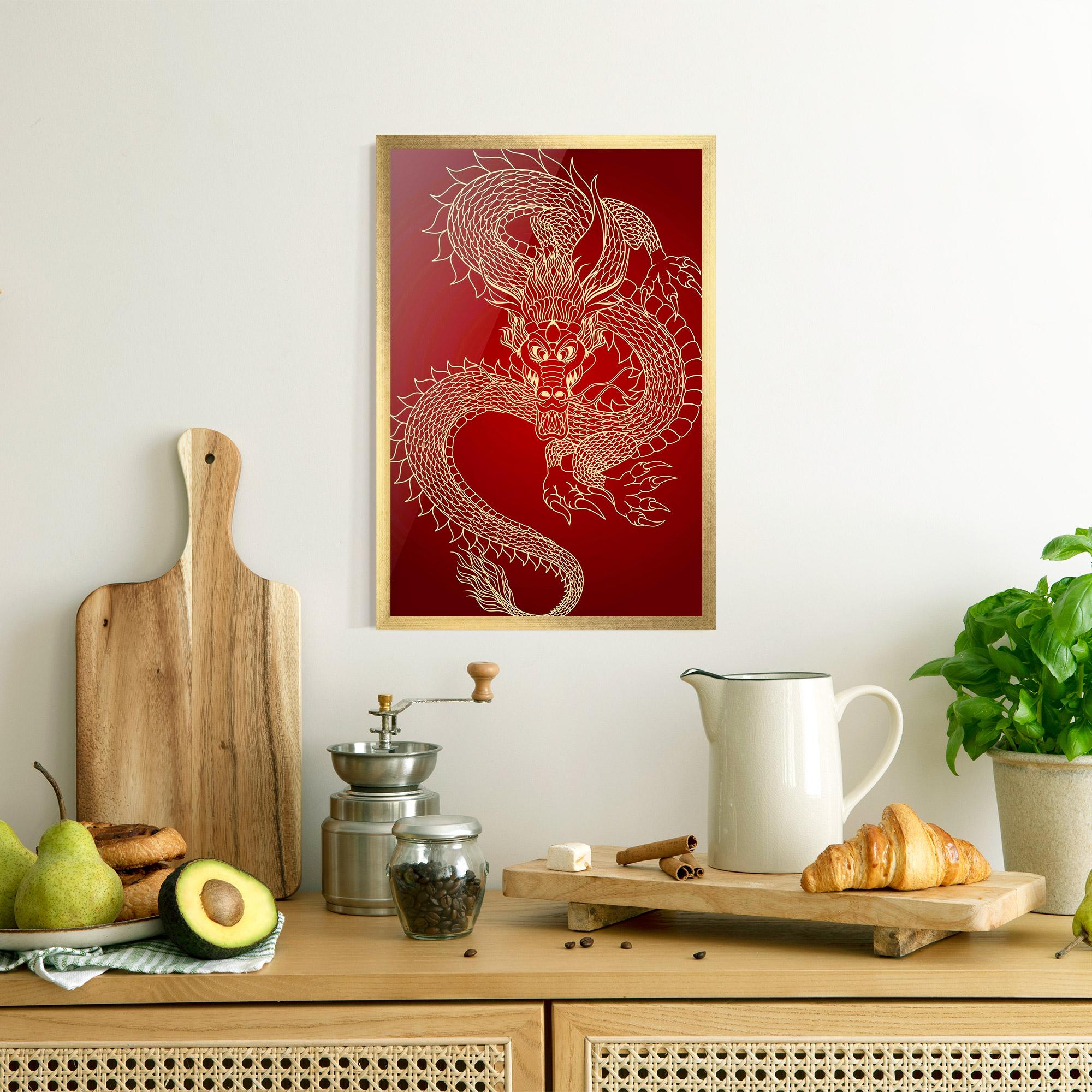 Poster Înrămat Traditional Dragon mockup 8