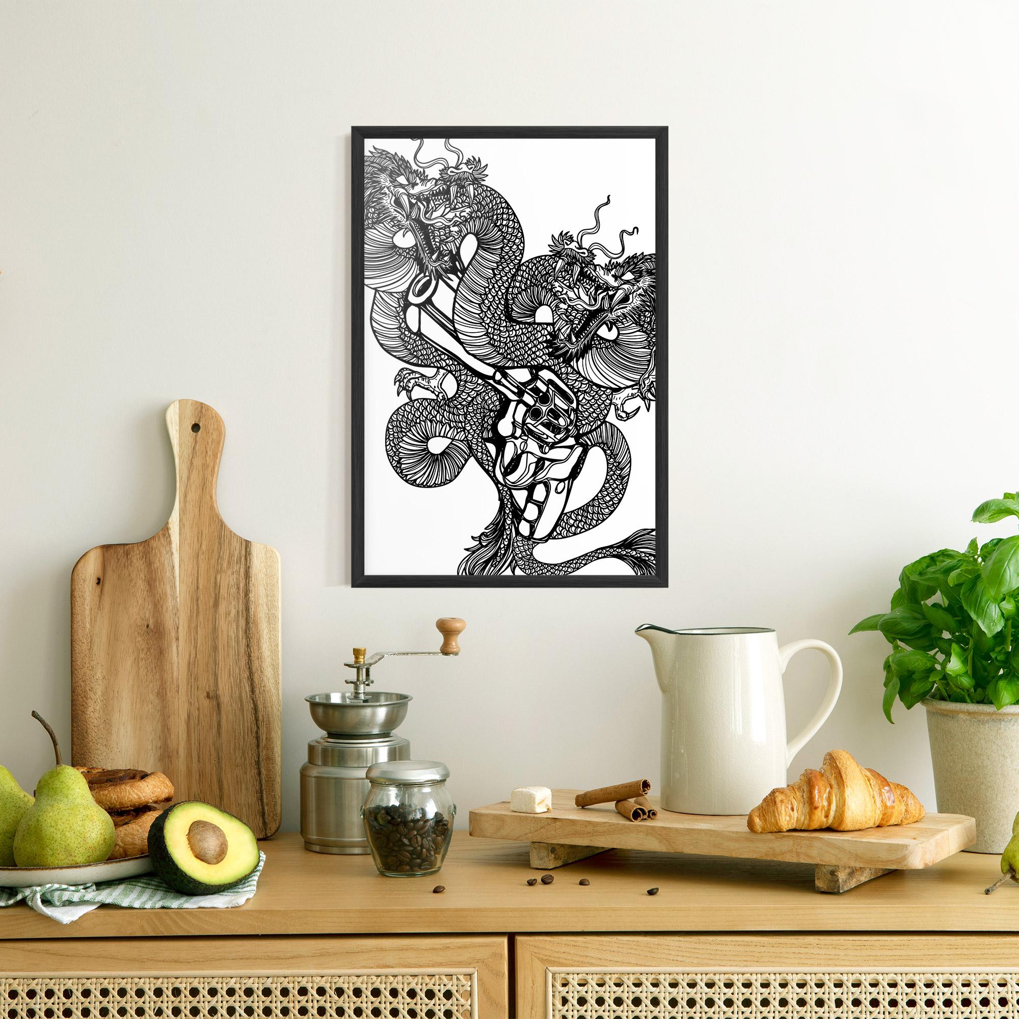 Poster Înrămat Dragon Gun mockup 8