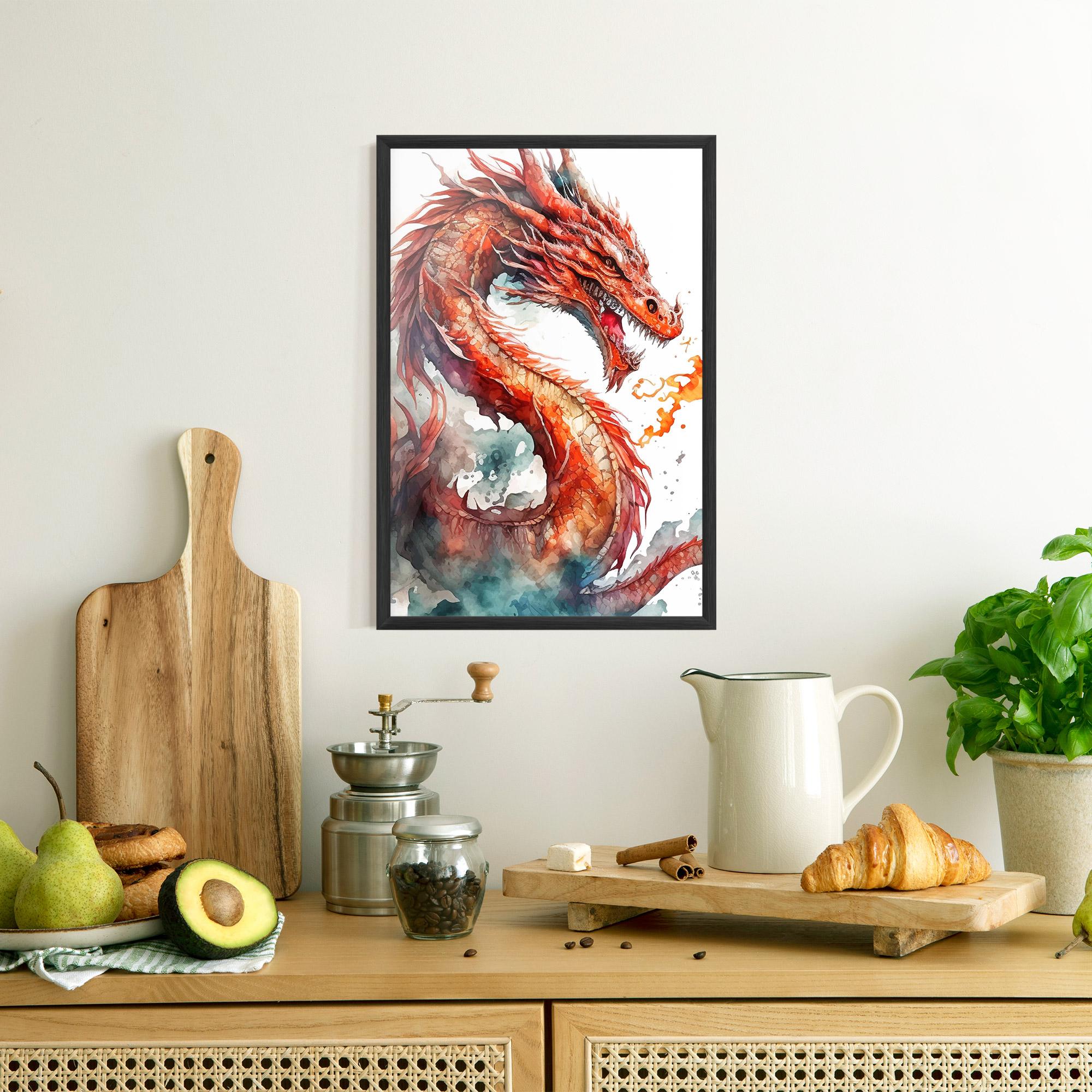 Poster Înrămat Fire Dragon mockup 8