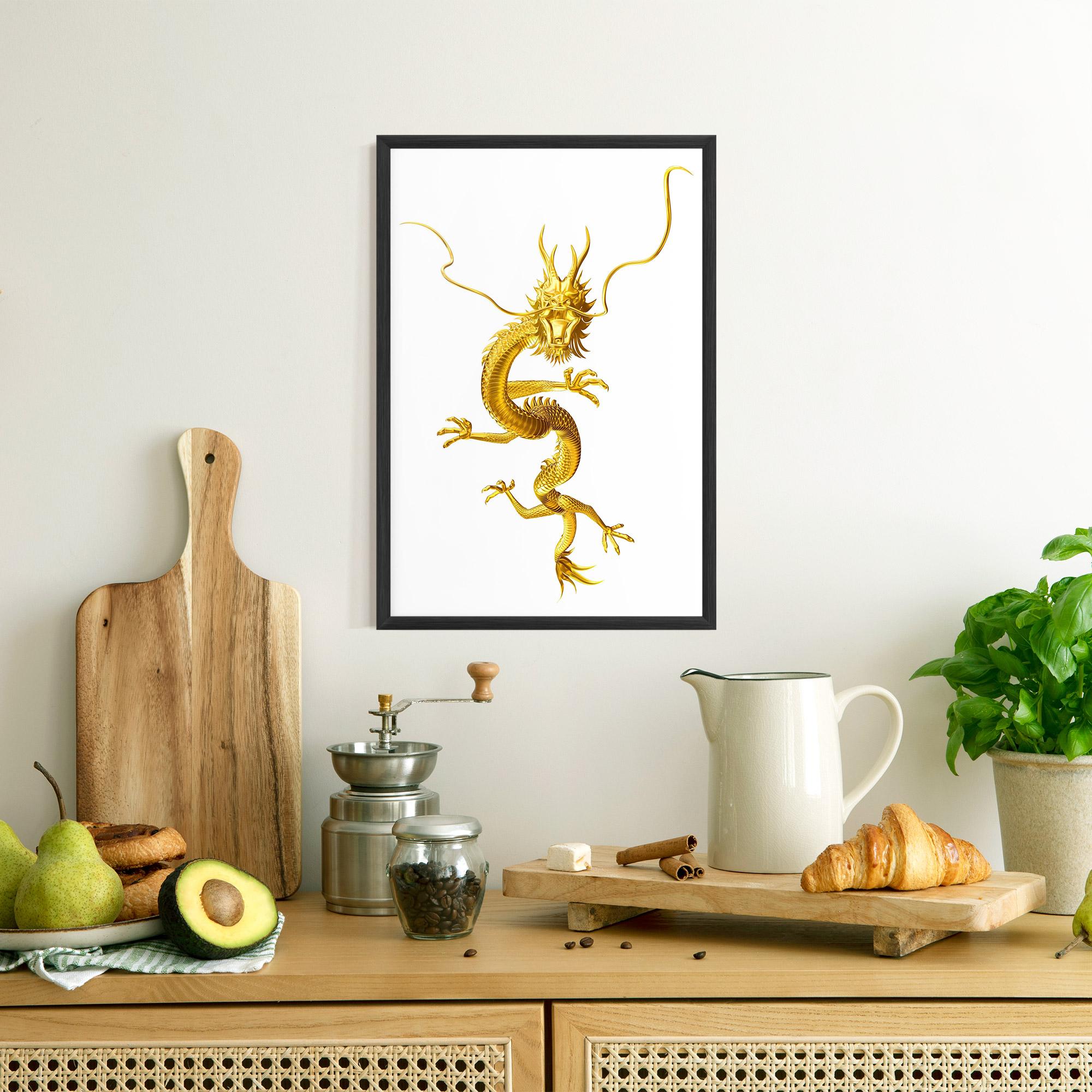 Poster Înrămat Golden Dragon mockup 8