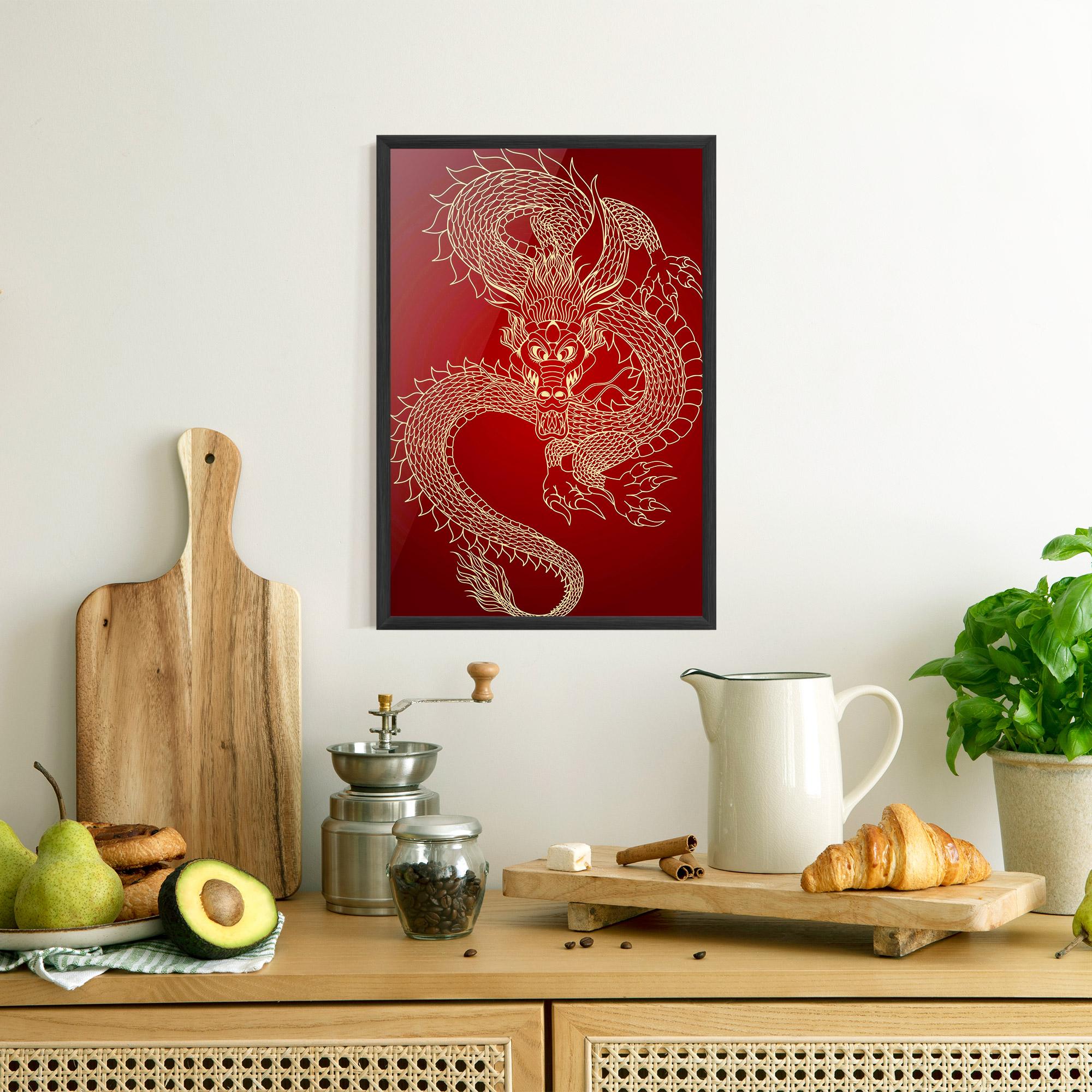 Poster Înrămat Traditional Dragon mockup 8