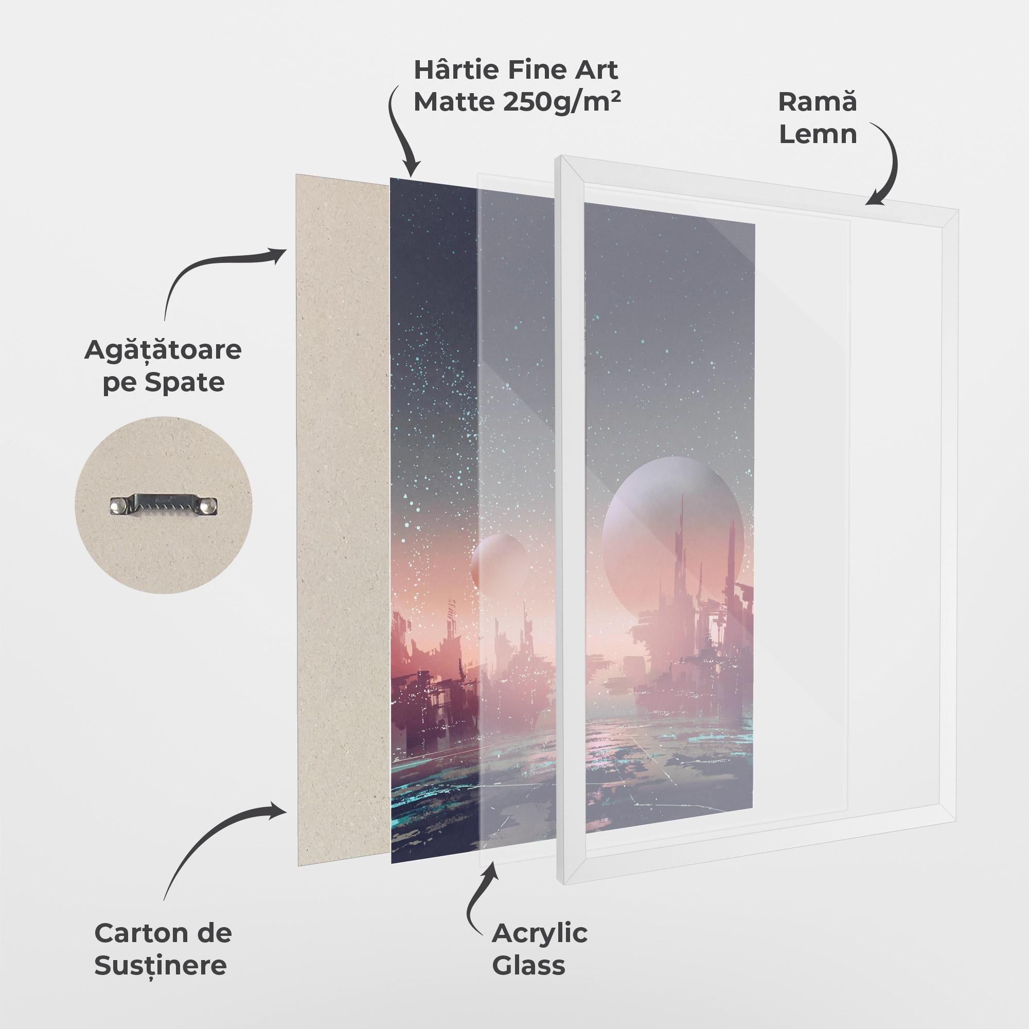 Poster Înrămat Futuristic Alien Buildings mockup 1