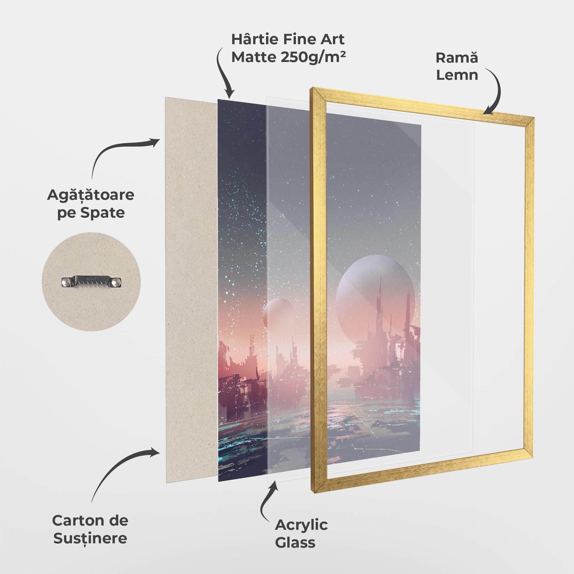 Poster Înrămat Futuristic Alien Buildings mockup 1