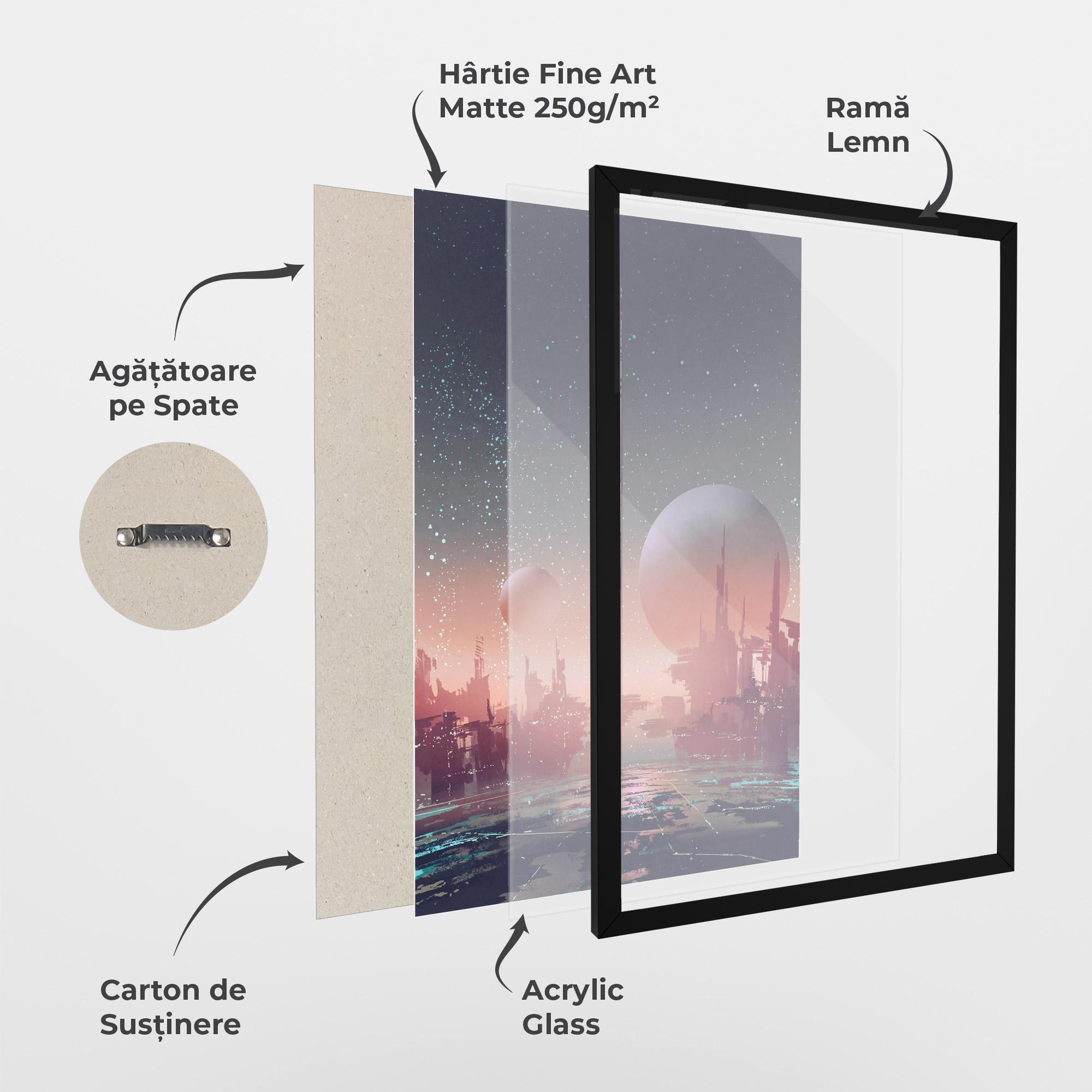 Poster Înrămat Futuristic Alien Buildings mockup 1