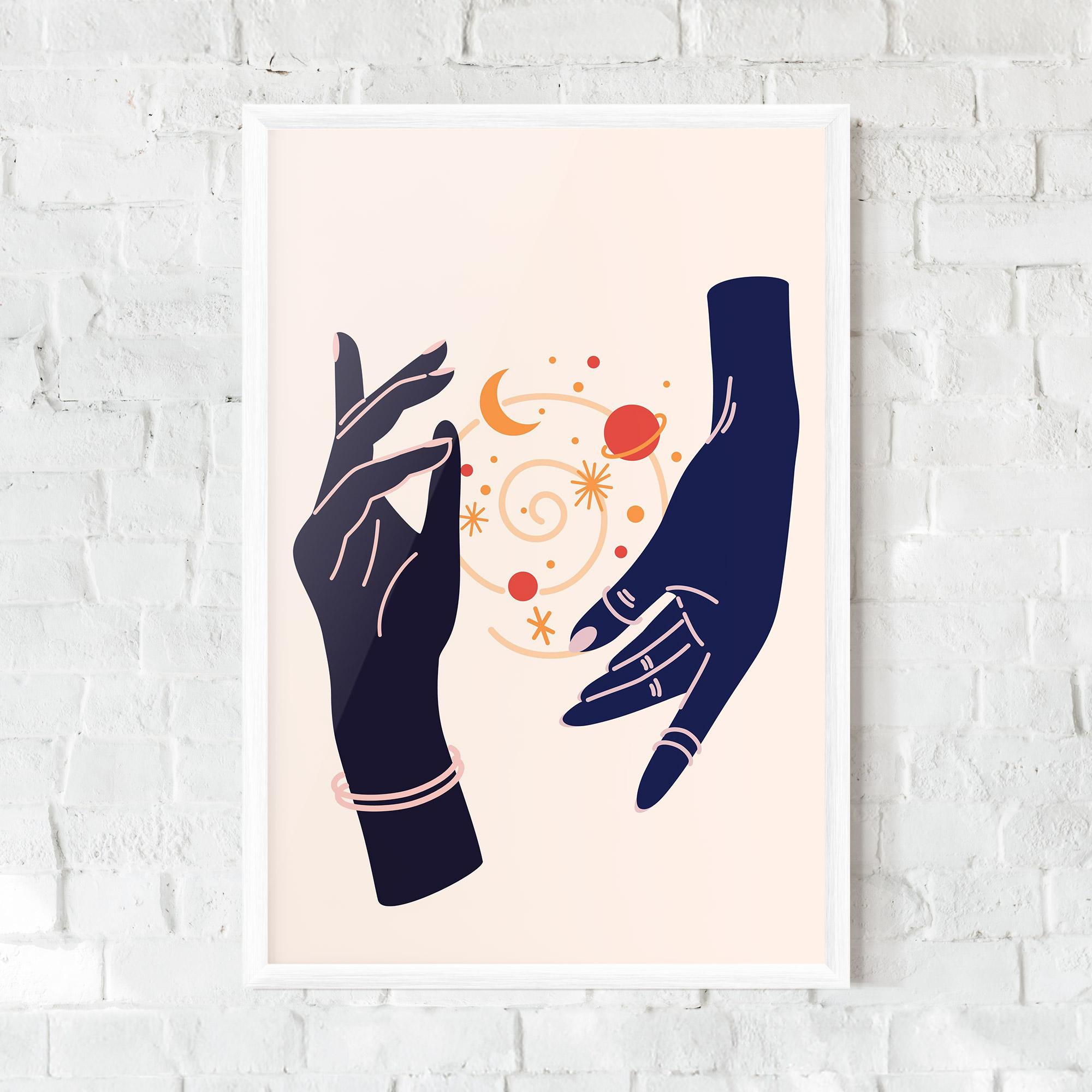 Poster Înrămat Magic Purple Hands mockup 0