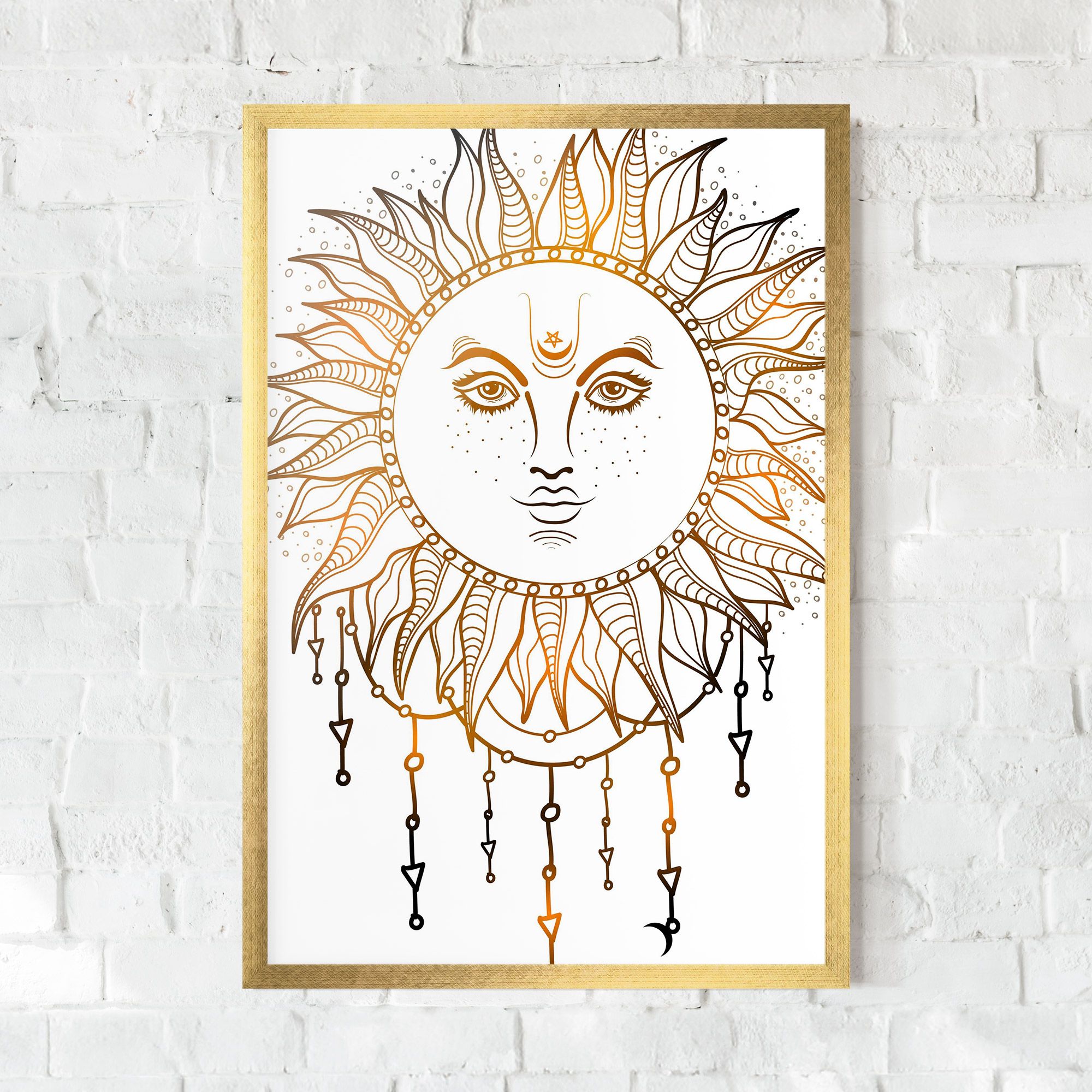 Gold Sun Face mockup 0