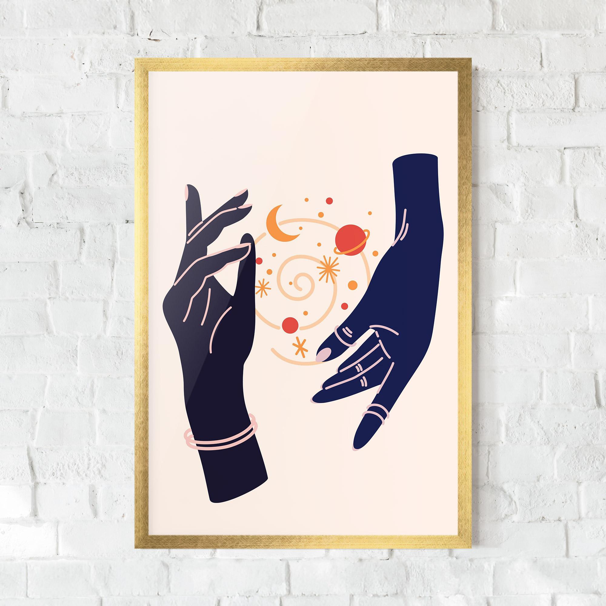 Poster Înrămat Magic Purple Hands mockup 0