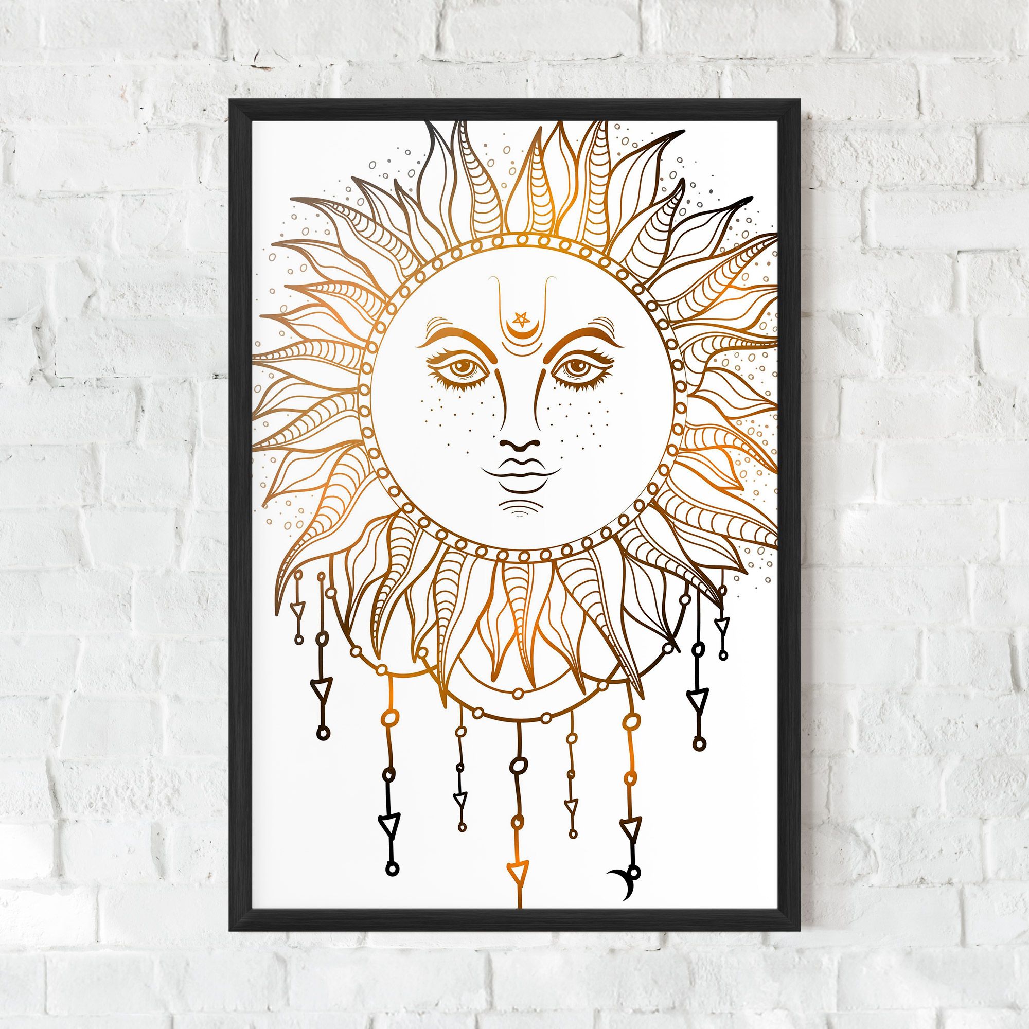 Gold Sun Face mockup 0
