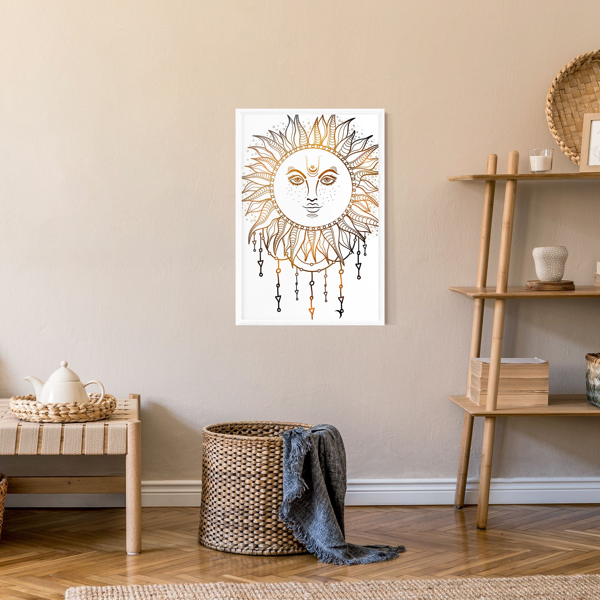 Gold Sun Face mockup 9