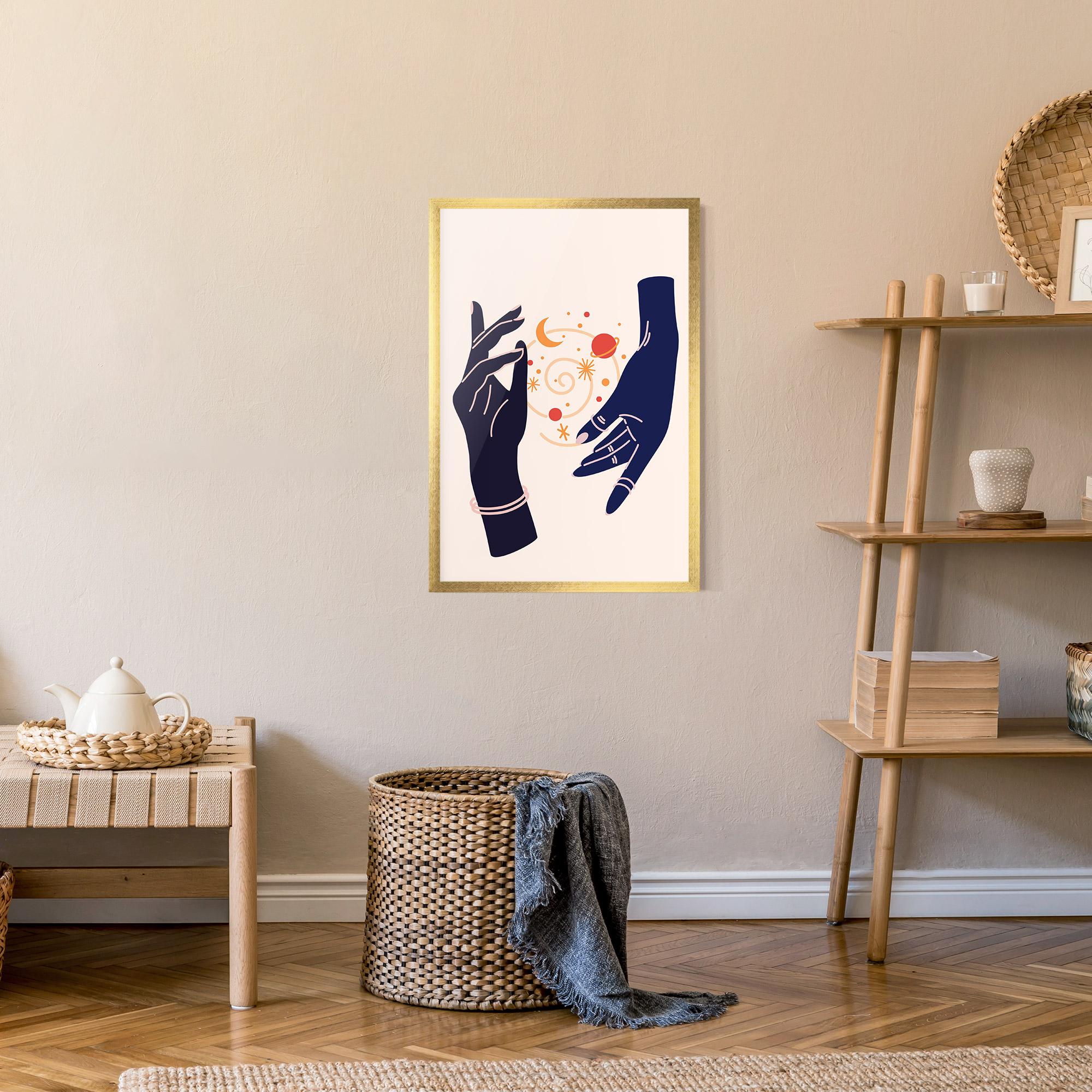 Poster Înrămat Magic Purple Hands mockup 9